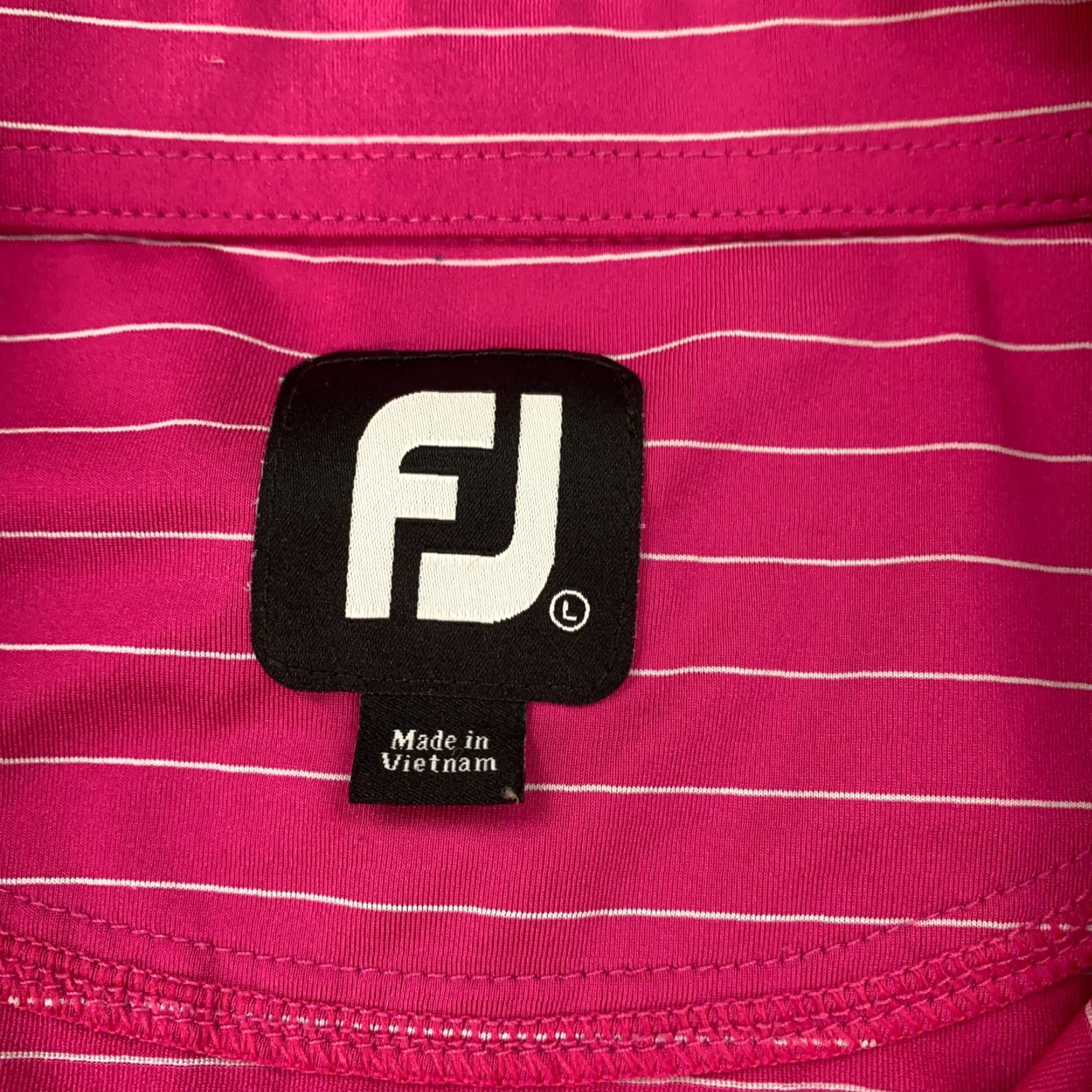 Footjoy FootJoy Shirt Mens Large Pink Striped Polo Short Sleeve Stretch Golf Polo Shirt Mens Size US L / EU 52-54 / 3 - 3 Thumbnail