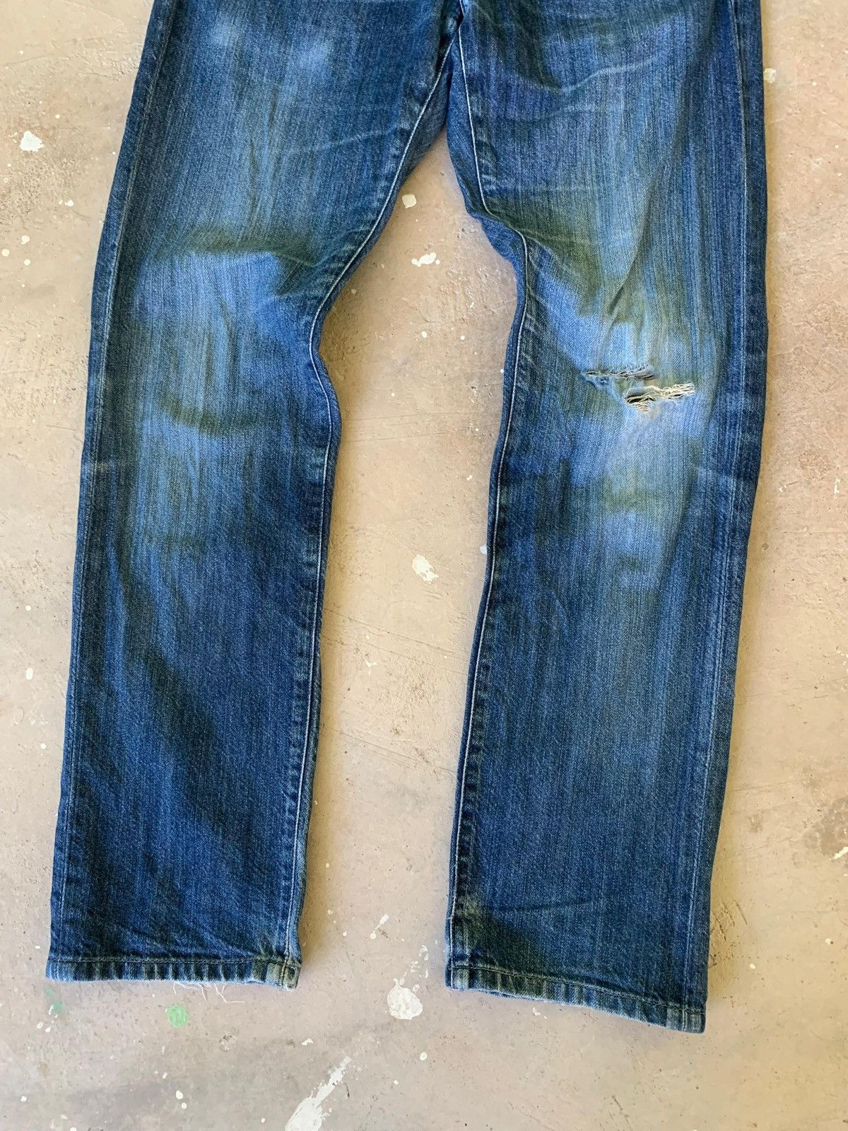 Japanese Brand Back Number Washi Denim Distressed Jeans Size US 29 - 3 Thumbnail