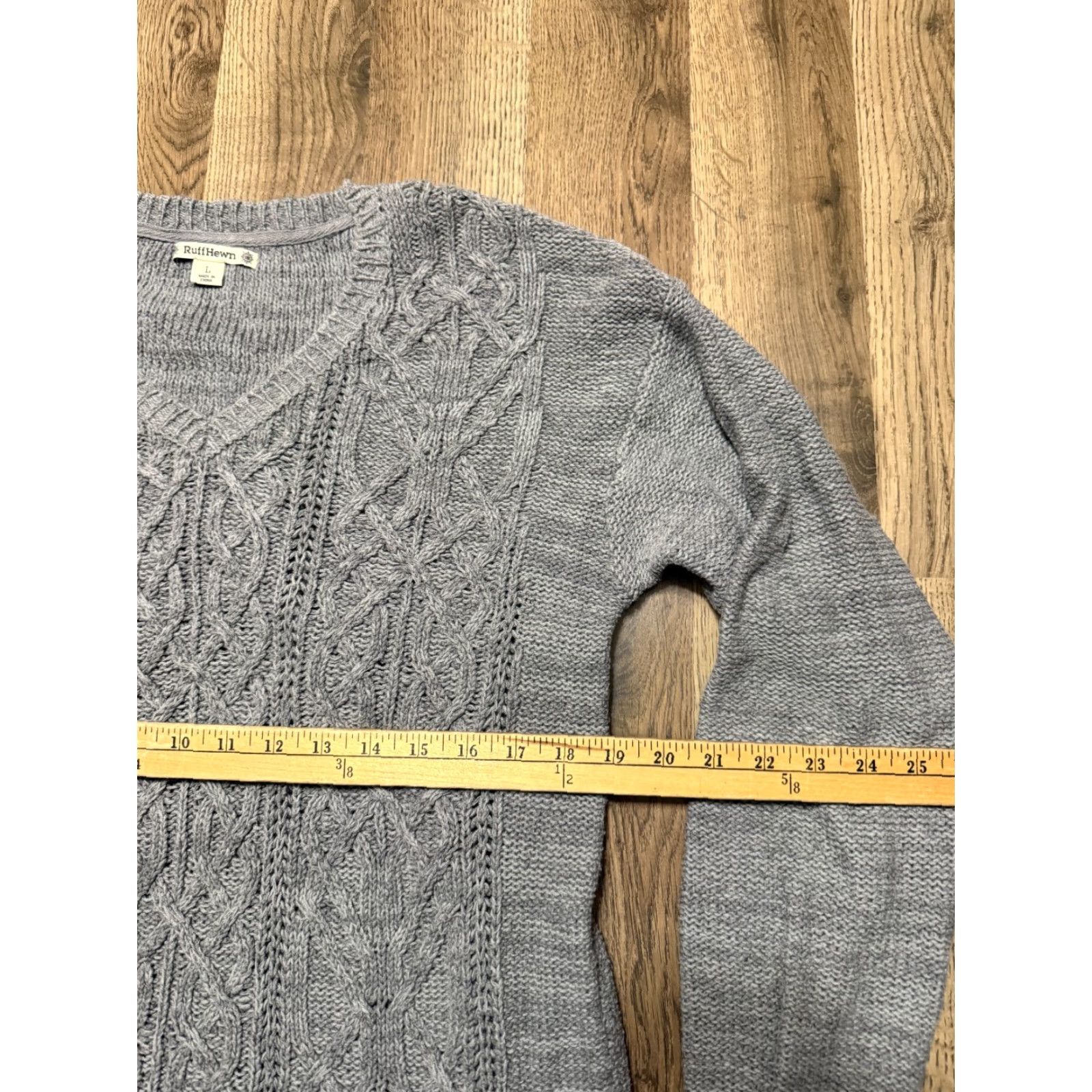 Vintage RuffHewn Sweater, Women's Size Large, Gray, V-neck, Pullover, Knit, Pullover, Casual, Fall, Spring, Winter, Mens Womens Girls Boys Size L / US 10 / IT 46 - 6 Thumbnail