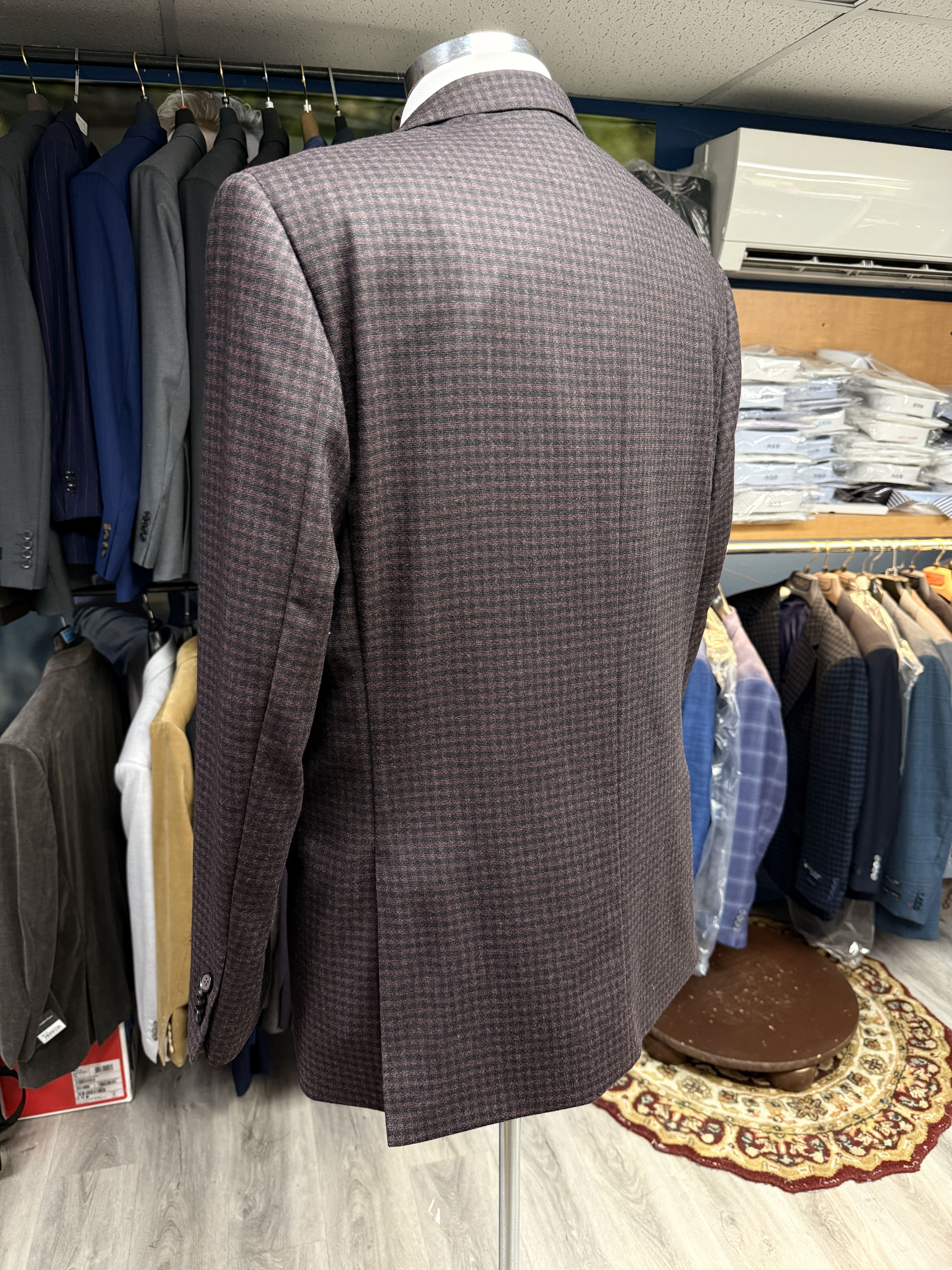 Designer × Other Sartoria Tosi 44R Maroon Plaid Sport Jacket Size 44R - 4 Thumbnail