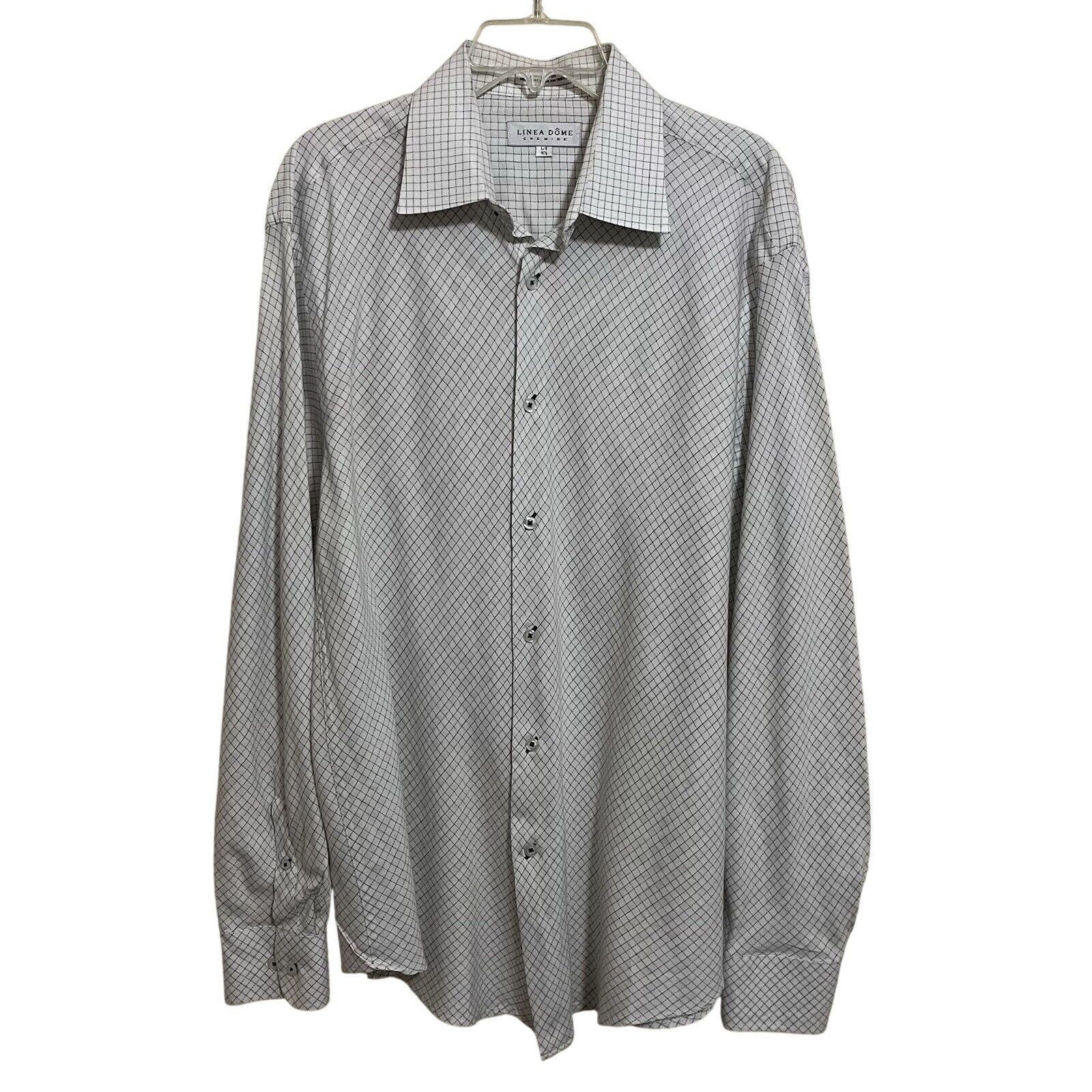 Other Linea Dome Chemise | White Windowpane Long Sl Shirt 16.5 Size US L / EU 52-54 / 3 - 2 Thumbnail