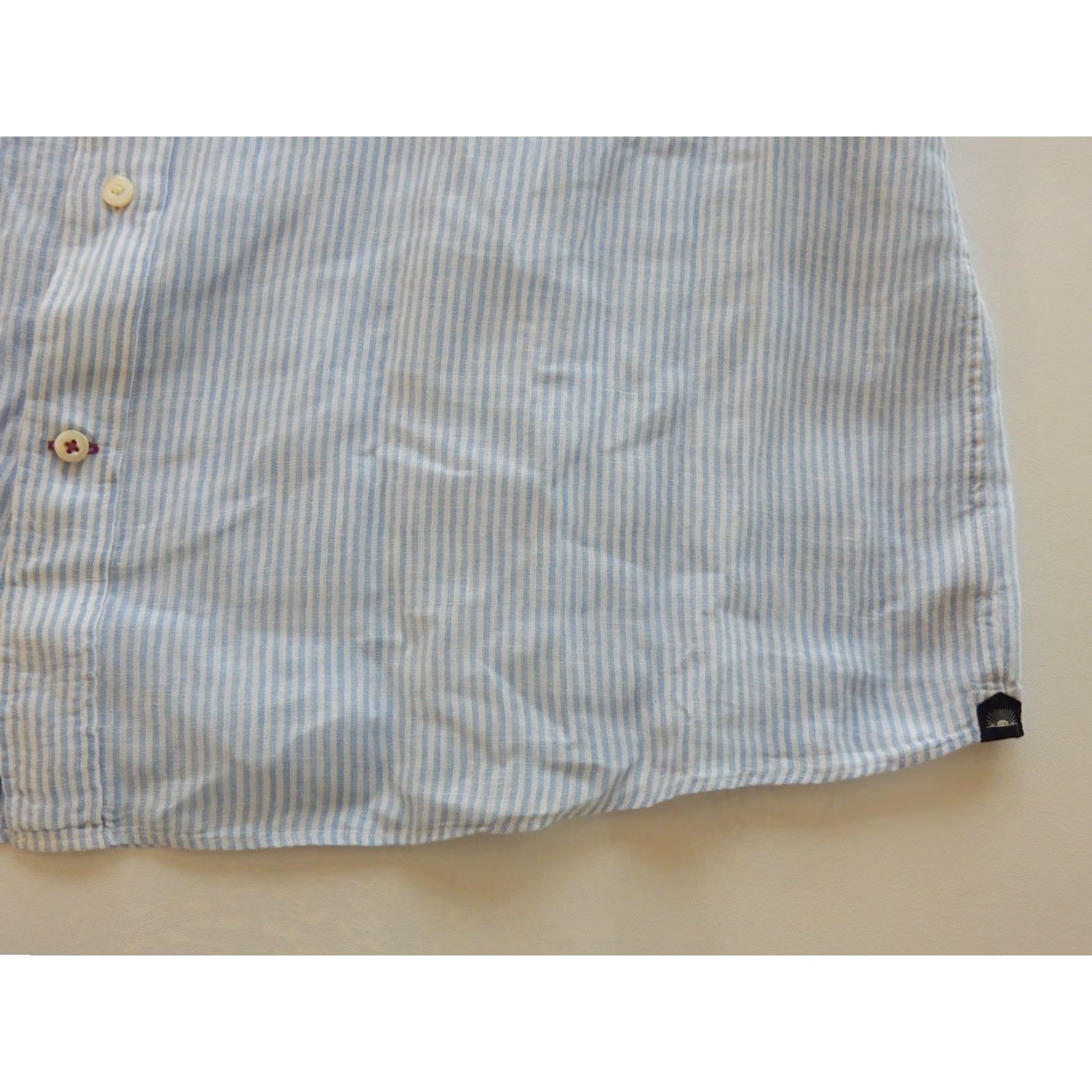 Faherty Faherty Shirt Button-Front Linen Stripe Long Sleeve Men XXL Blue Size US XXL / EU 58 / 5 - 2 Thumbnail
