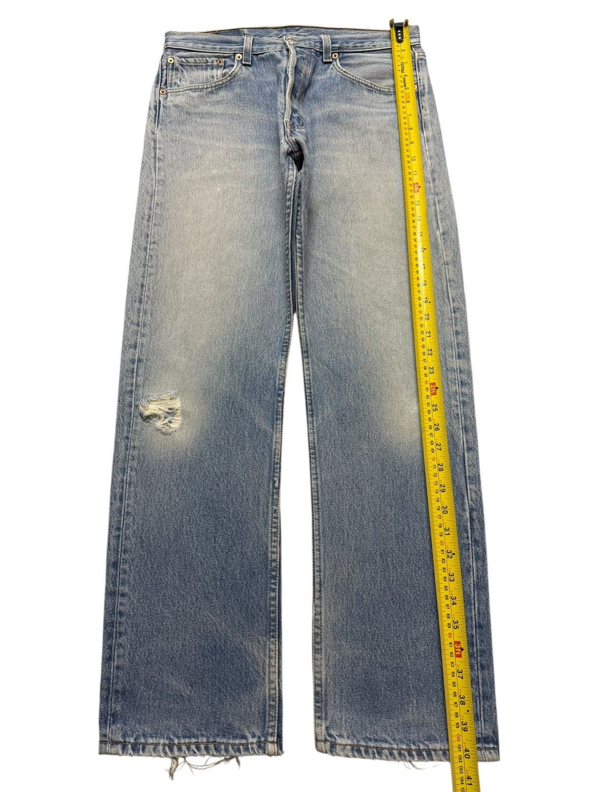 Levi's Vintage 90s Levis 501 Light Wash Faded Distress Straight Leg Size US 32 / EU 48 - 10 Thumbnail