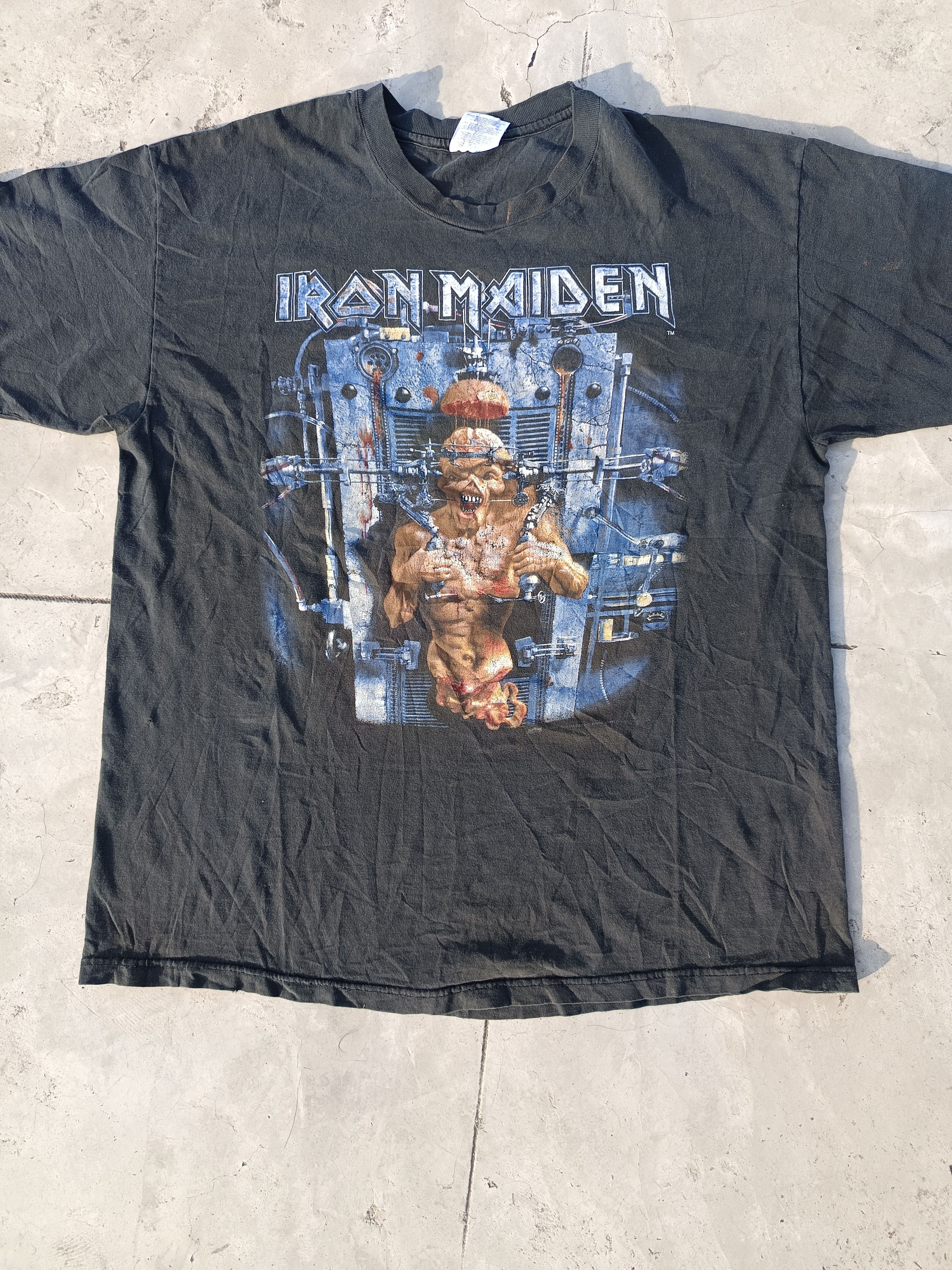 image of Band Tees x Iron Maiden Vintage Iron Maiden The X Factor Tour 95/96 Tee in Black Printed (Size XL)