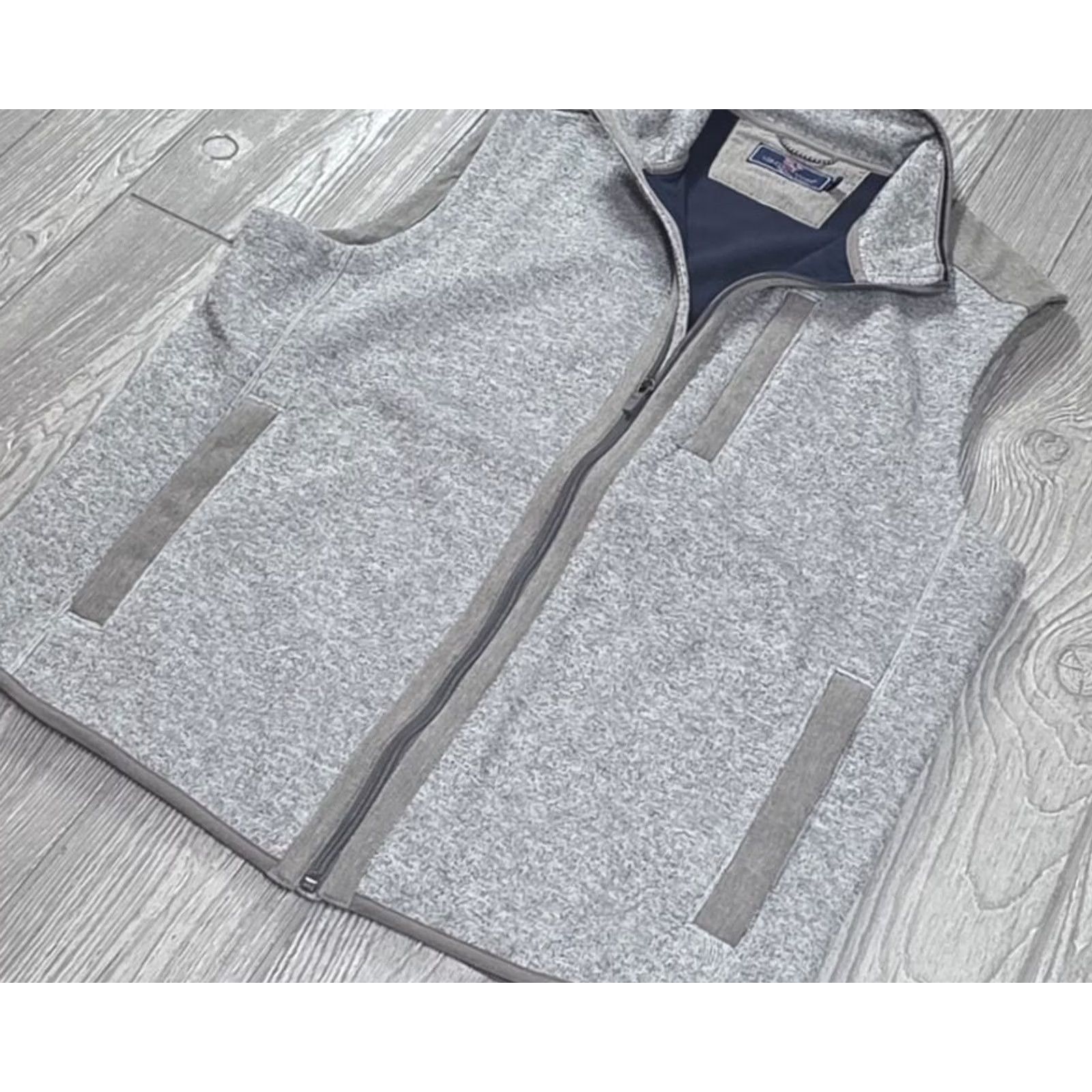 Vineyard Vines Vineyard Vines Mountain Fleece Sweater Vest Mens Medium Gray Full Zip Polyester Size US M / EU 48-50 / 2 - 5 Thumbnail