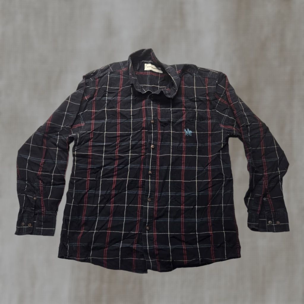 Vintage Bit & Bridle Shirt Button-Up Black 100% Cotton Long Sleeve Adult Men L Plaid Casual Fall Winter 90s Horse Mens Size US L / EU 52-54 / 3 - 1 Thumbnail
