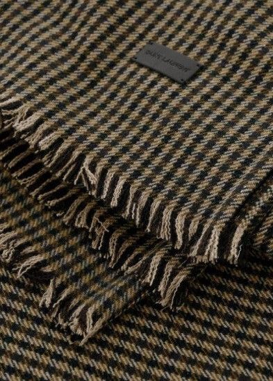 Saint Laurent Paris o1b1hav110325 769604 Size: OS / Large Scarf Vichy Wool Size ONE SIZE - 2 Thumbnail
