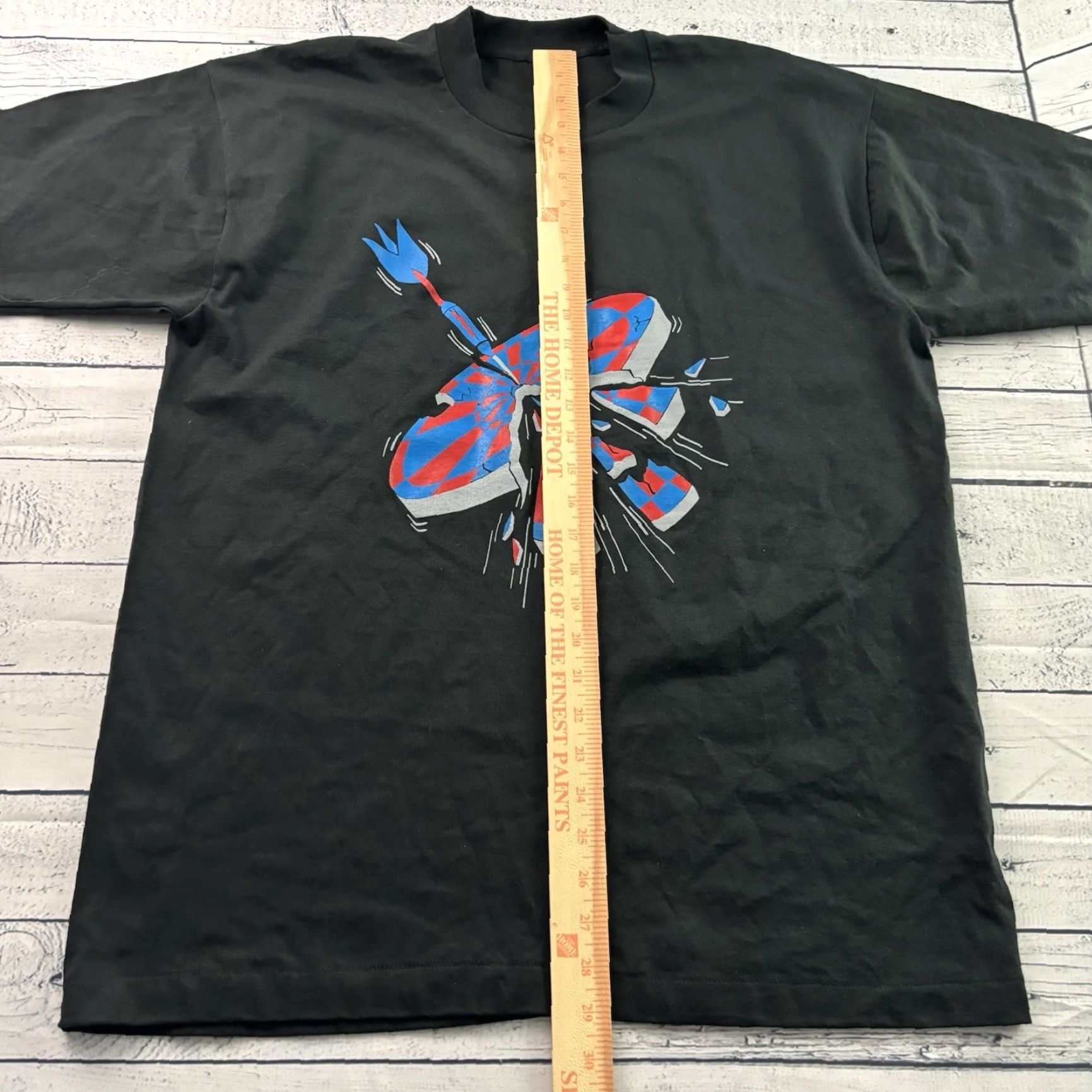 Vintage VINTAGE FOTL T-Shirt Dart Shirt Men XL Black Short Sleeve Crew Neck cotton DART 90s? Size US XL / EU 56 / 4 - 3 Thumbnail