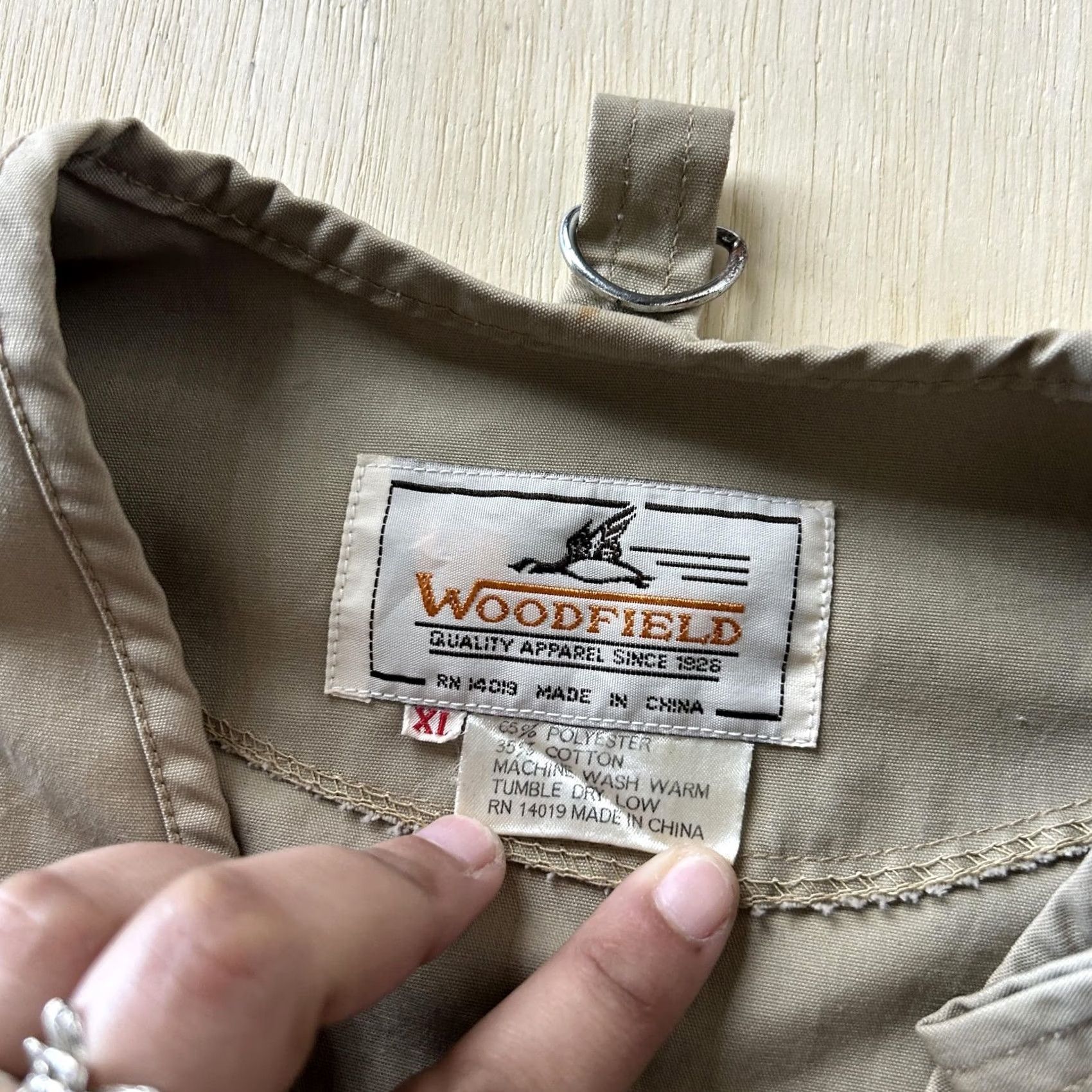 Vintage Woodfield Vest Mens XL Beige Canvas Full Zip Utility Outdoor Fishing Vest Size US XL / EU 56 / 4 - 4 Thumbnail