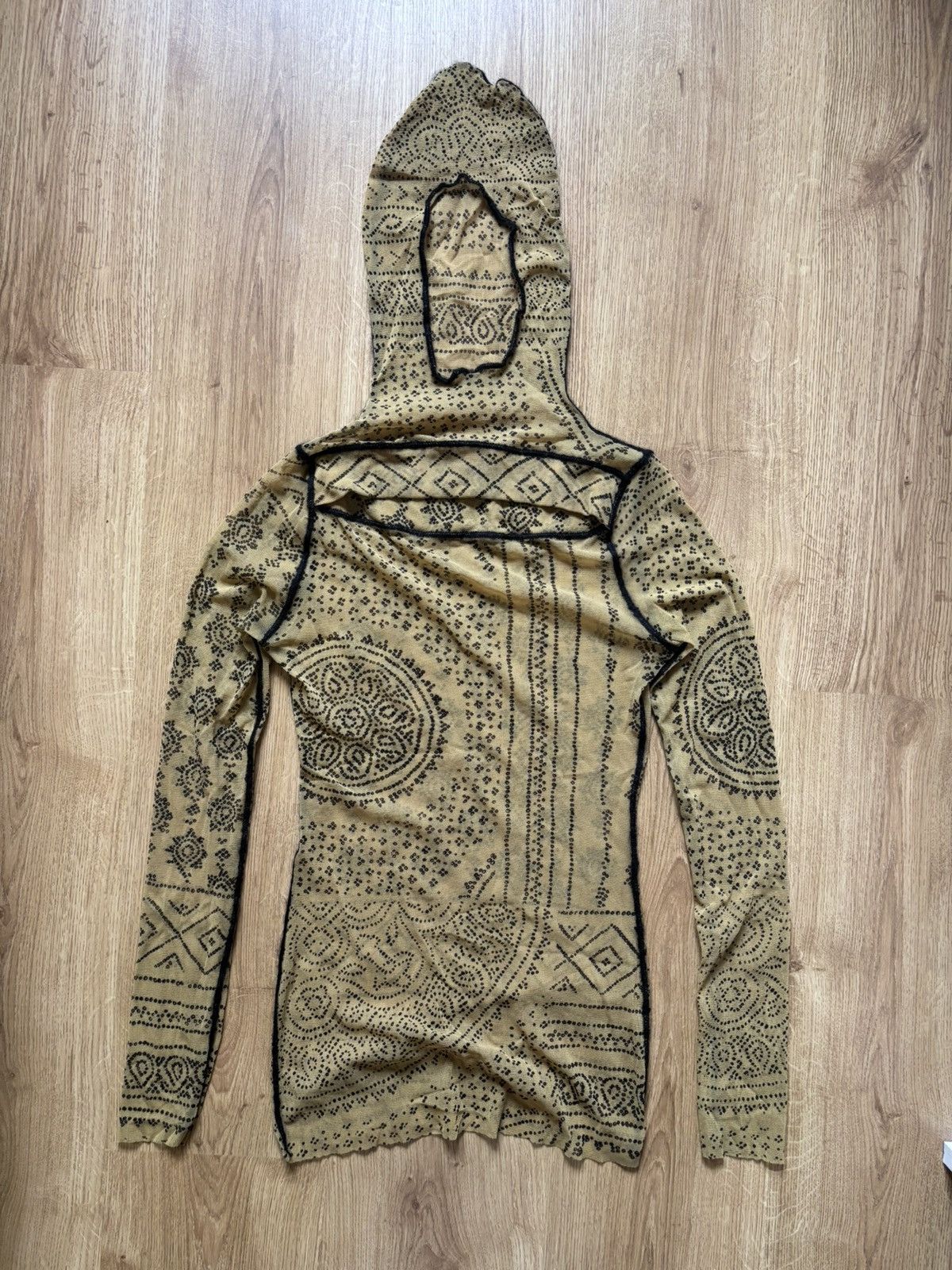 Jean Paul Gaultier Gaultier classique Bedouin henne print hooded mesh top Size M / US 6-8 / IT 42-44 - 1 Thumbnail