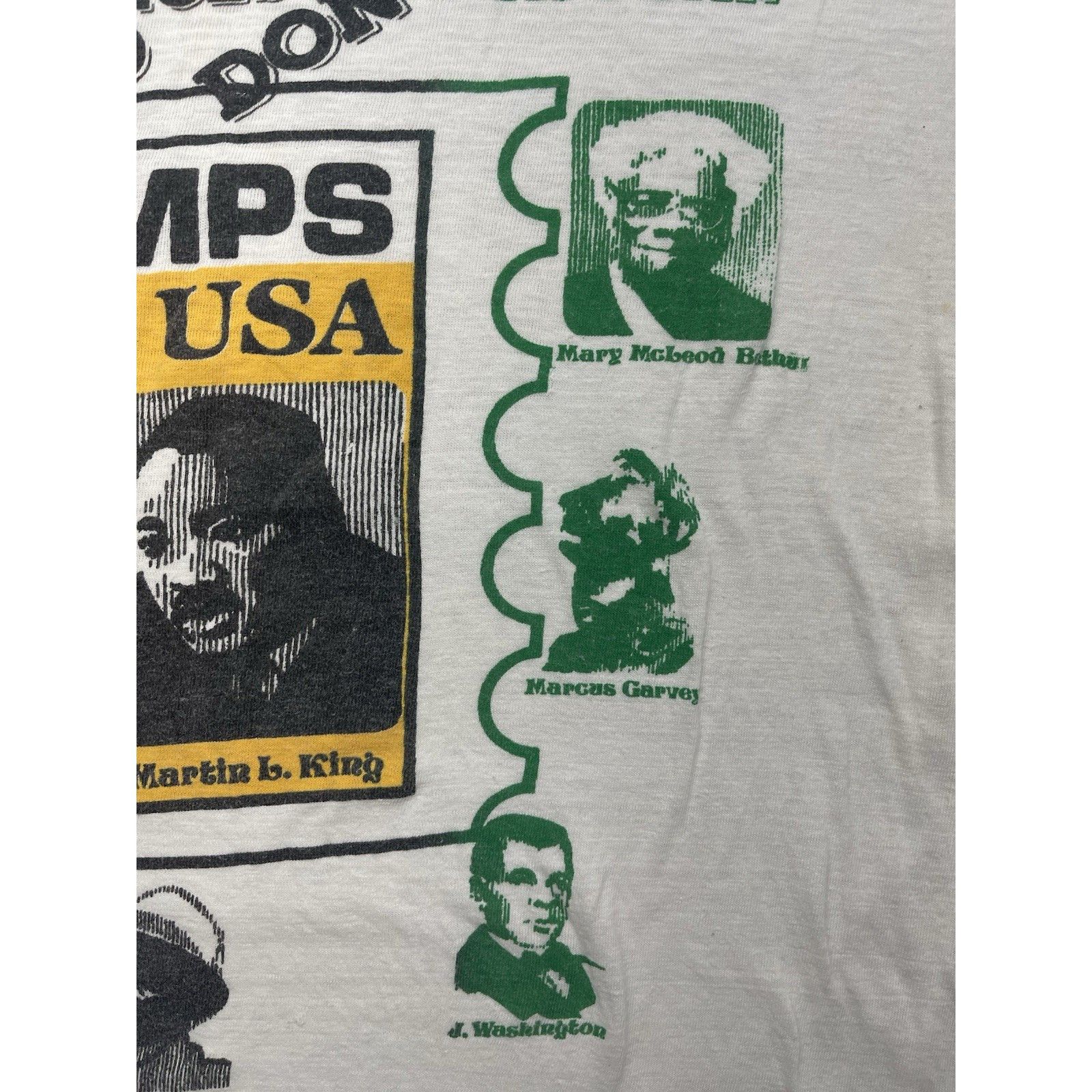 Other Vtg 90s Black Heroes Stamp T-Shirt Malcolm X MLK Douglass Ga Size US XL / EU 56 / 4 - 6 Thumbnail