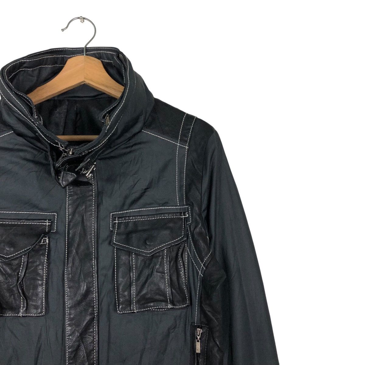Japanese Brand 📌Cropped Biker Leather Jacket Comme Ca Du Mode Men Size US S / EU 44-46 / 1 - 7 Thumbnail