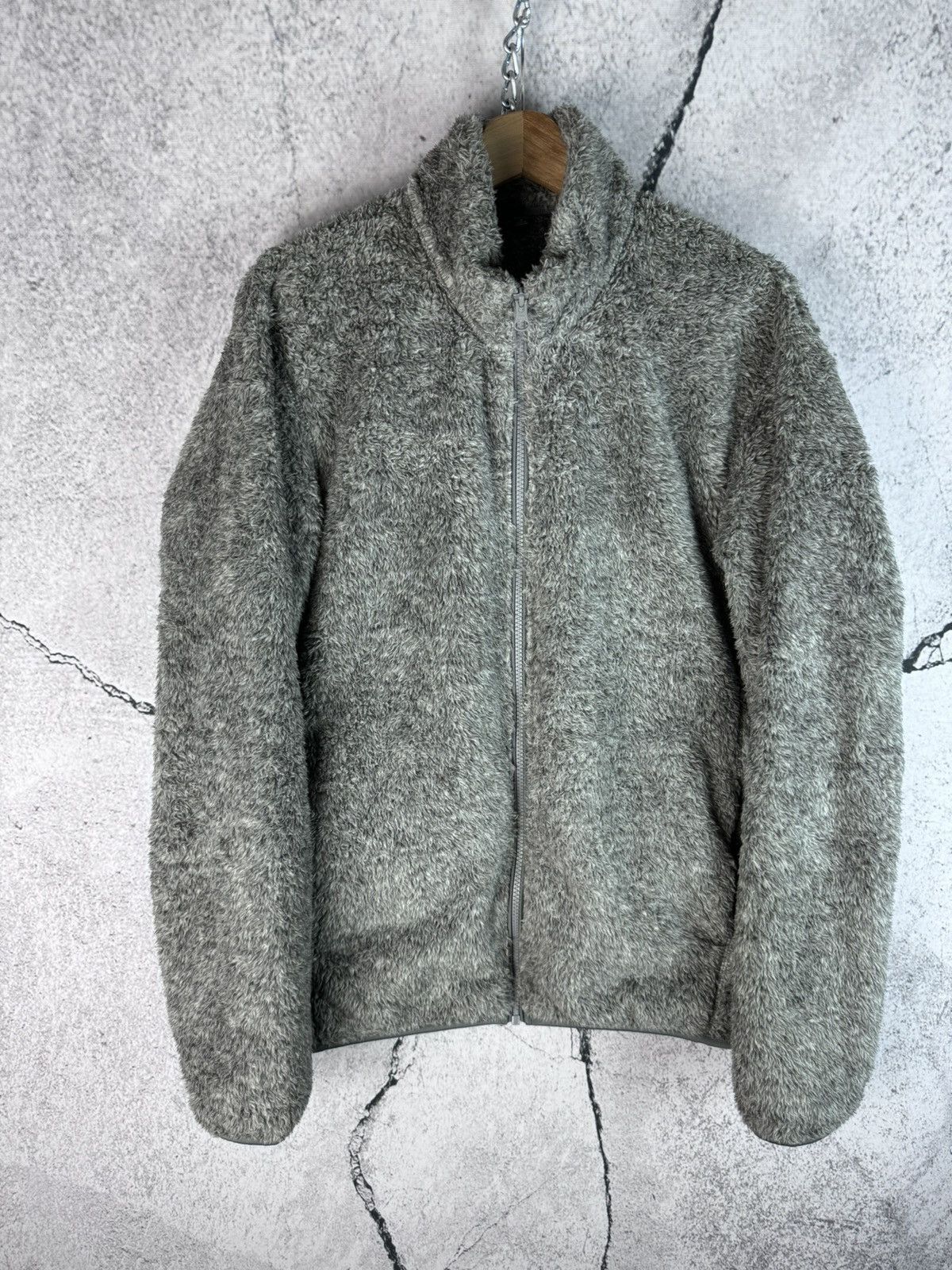 Japanese Brand × Uniqlo Grey Uniqlo Fluffy Yarn Fleece Full-Zip Jacket Size US M / EU 48-50 / 2 - 1 Thumbnail