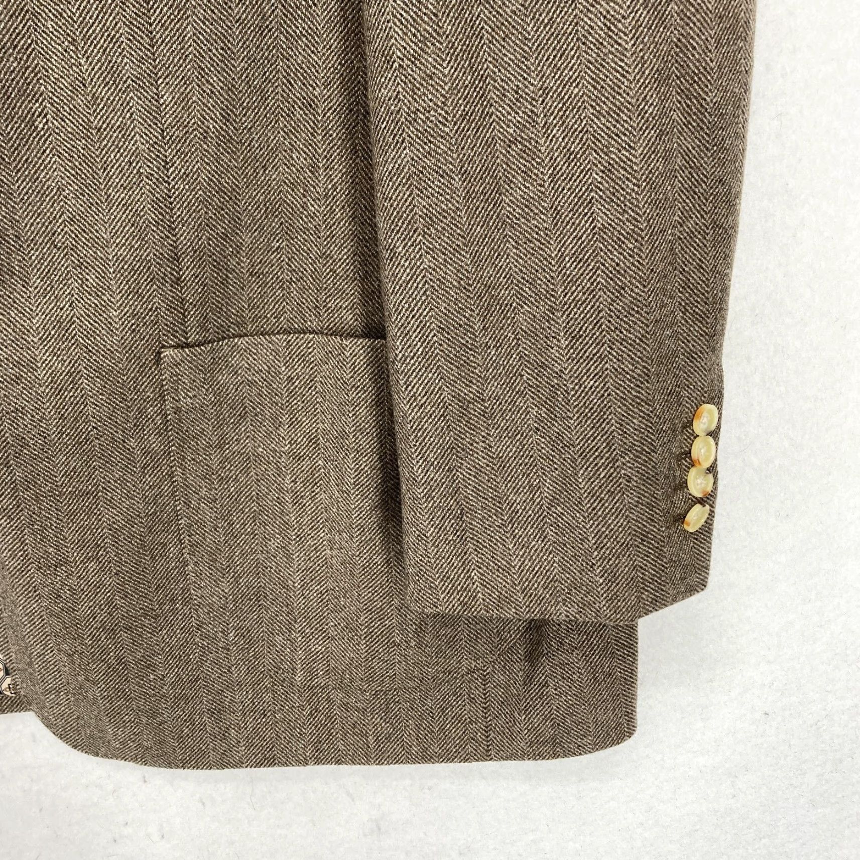 Vintage INDOCHINO Newbury 66 Blazer Jacket Mens 48 Brown Wool Herringbone NWT Sport Coat Jacket Mens 48 Brown Wool Herringbone NWT Size 48R - 3 Thumbnail