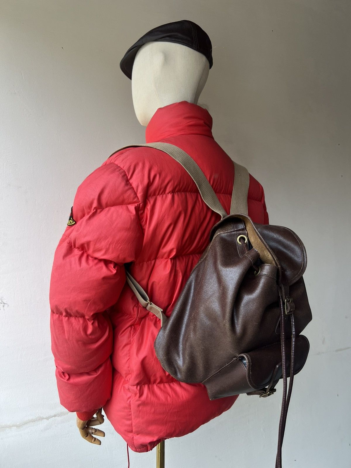 Leather VTG J&M Davidson Distress Blistered Leather Backpack Bag Size ONE SIZE - 6 Thumbnail