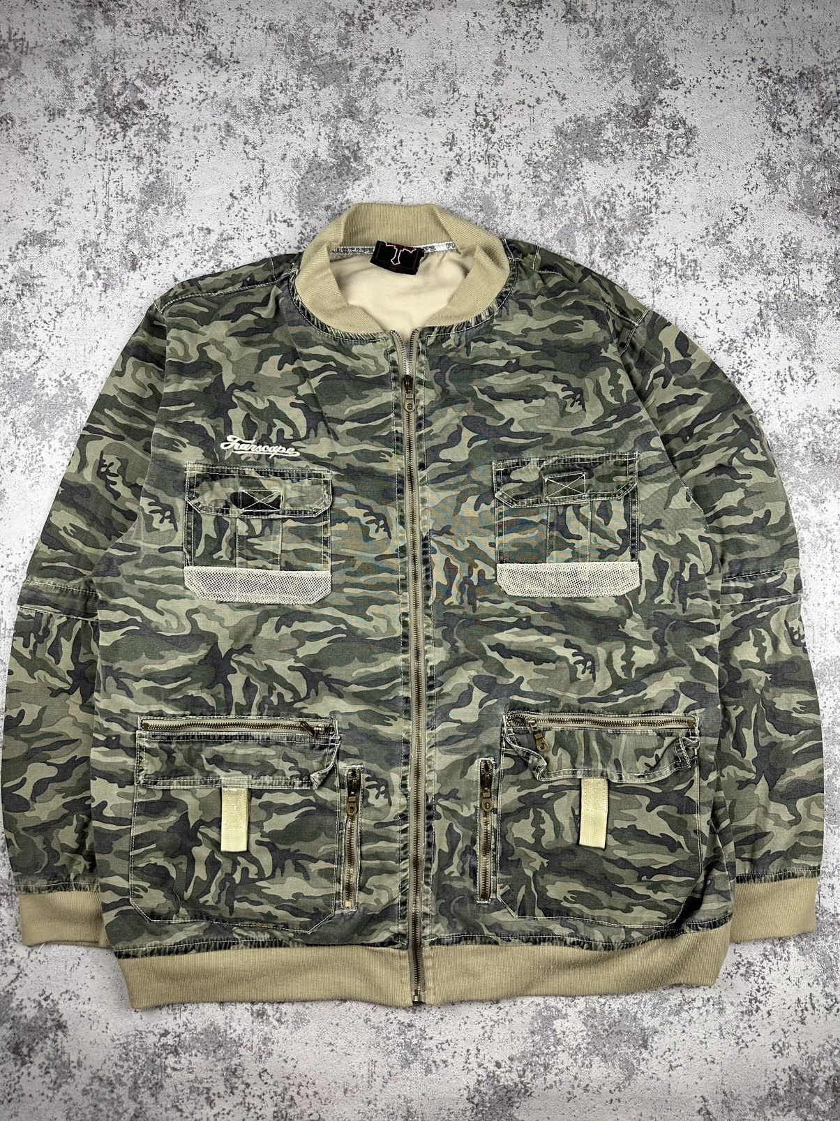 Designer Rare Farscape Camo Utility Bomber Jacket 2XL Streetwear Size US XXL / EU 58 / 5 - 1 Thumbnail