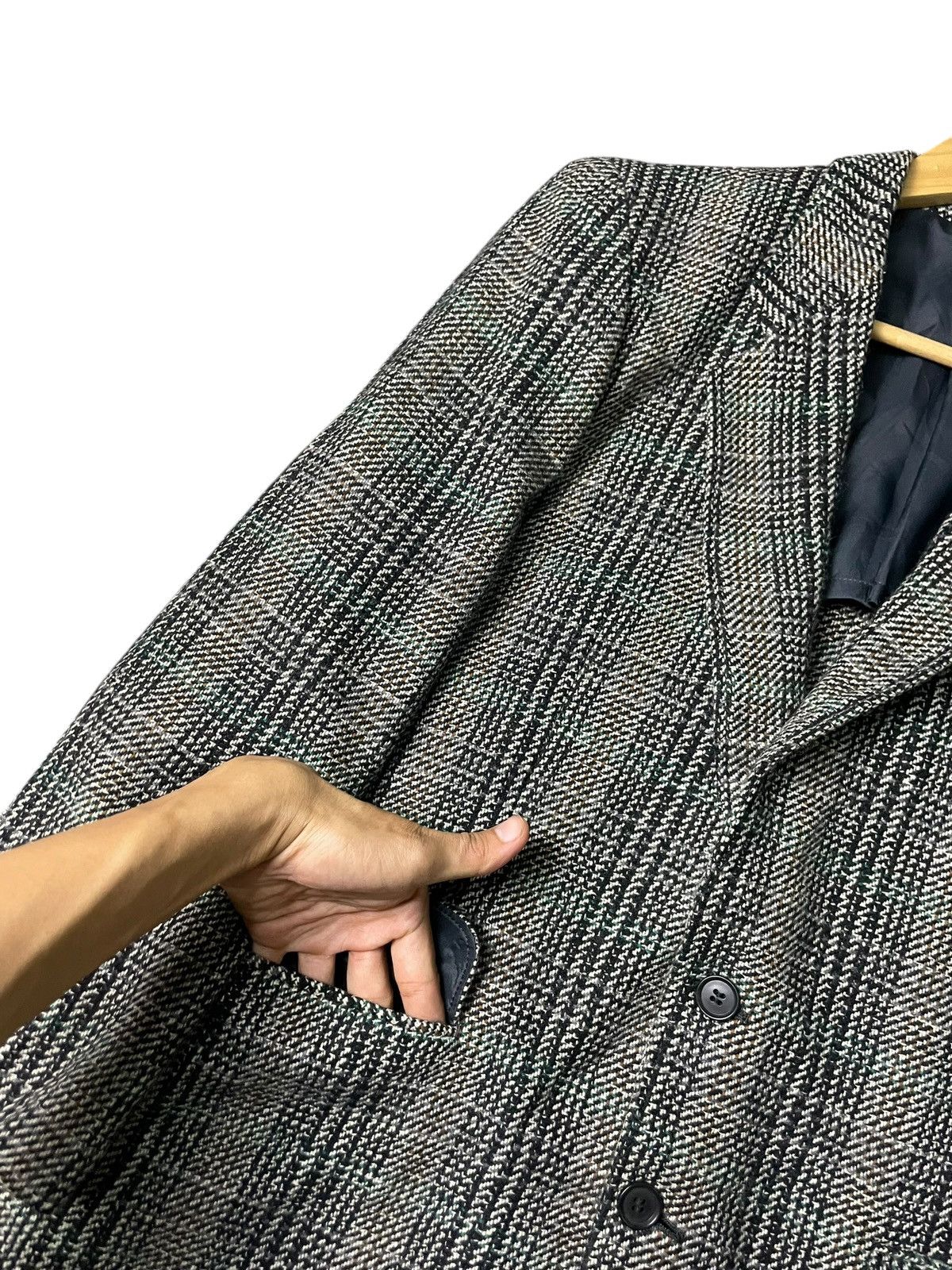 Japanese Brand × Vintage Sun Terrace Checked Cashmere&Wool Coat (70) Size US XS / EU 42 / 0 - 6 Thumbnail