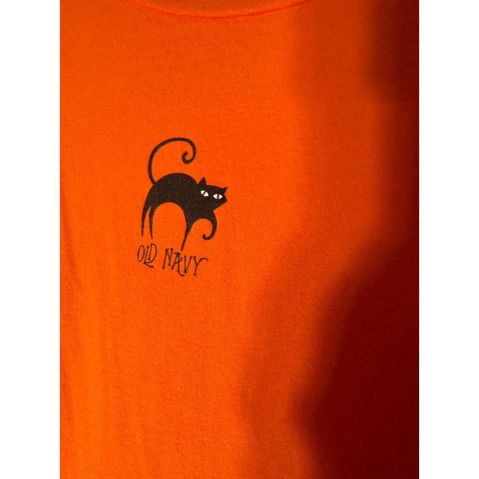 Old Navy Vintage Y2K Orange Black Cat T-shrit Fitted Women's XL Size XL / US 12-14 / IT 48-50 - 2 Thumbnail