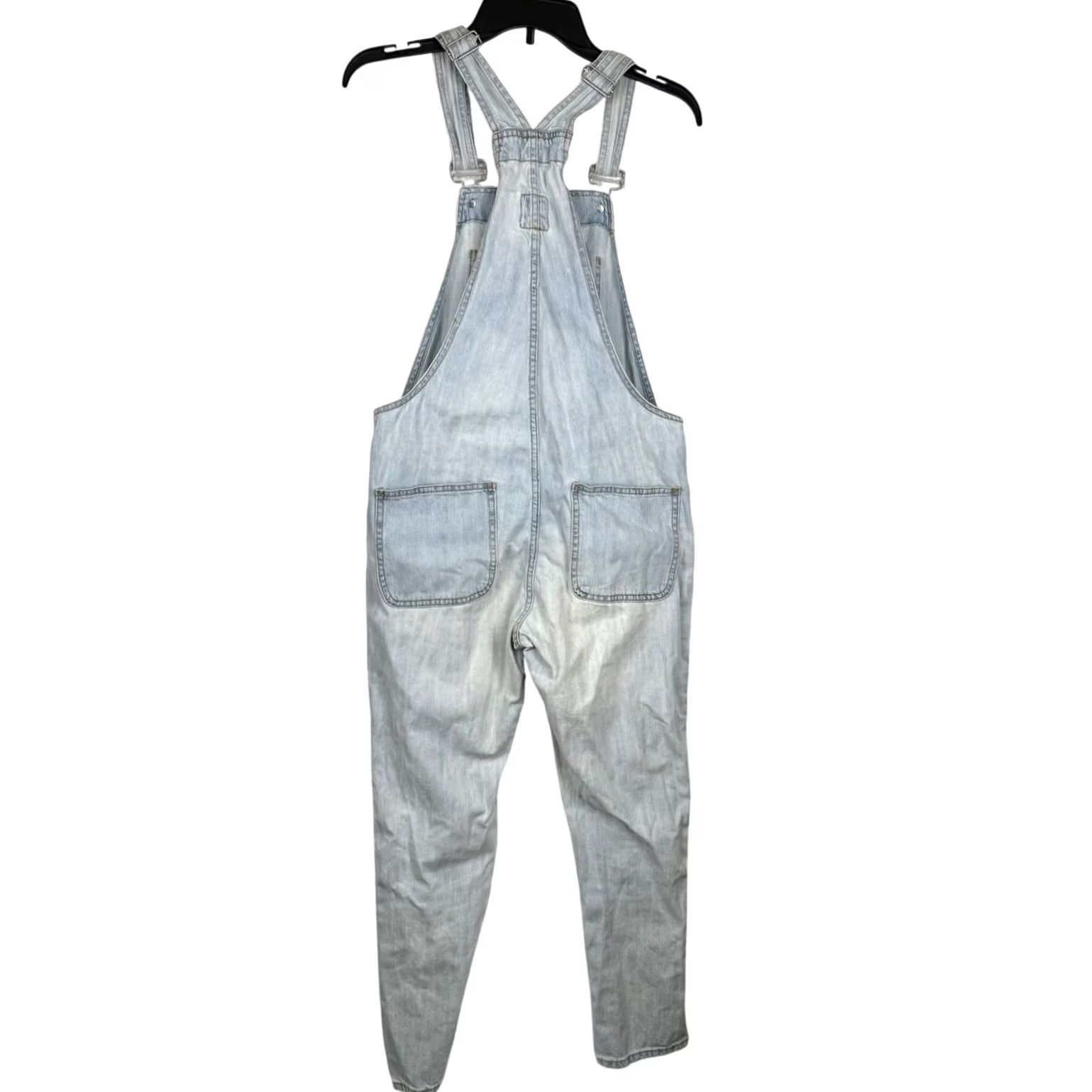 Gap GAP Denim Overalls One-Piece 100% Cotton Light Wash XS Womens Regular Blue Pockets Size 26" / US 2 / IT 38 - 2 Thumbnail