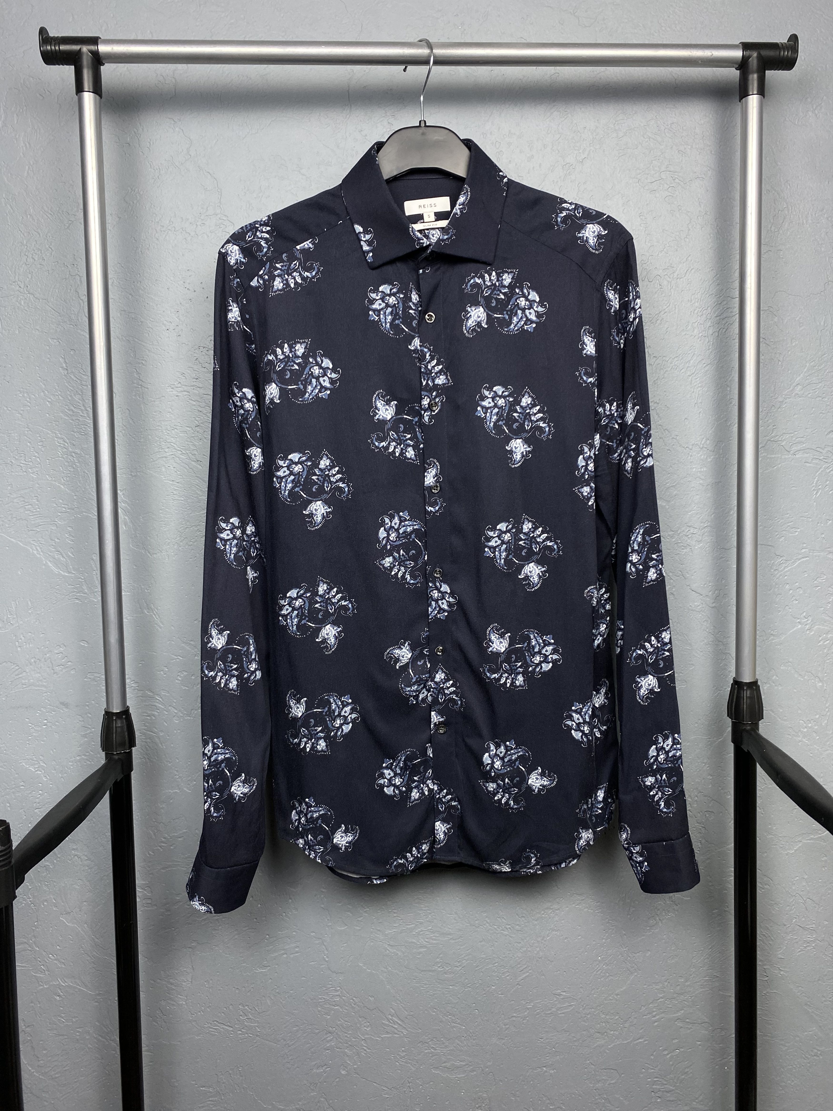 Reiss Reiss Mens Long Sleeve Floral Print Shirt Slim Fit Size US S / EU 44-46 / 1 - 1 Thumbnail