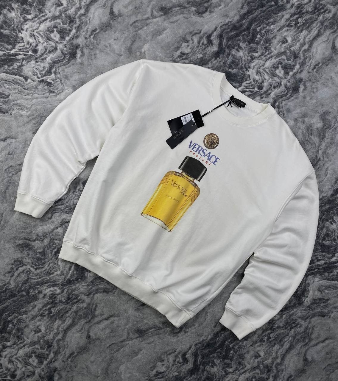 Versace NEW Versace Big Logo Profumi Homme Sweatshirt Men Size M Size US M / EU 48-50 / 2 - 1 Thumbnail