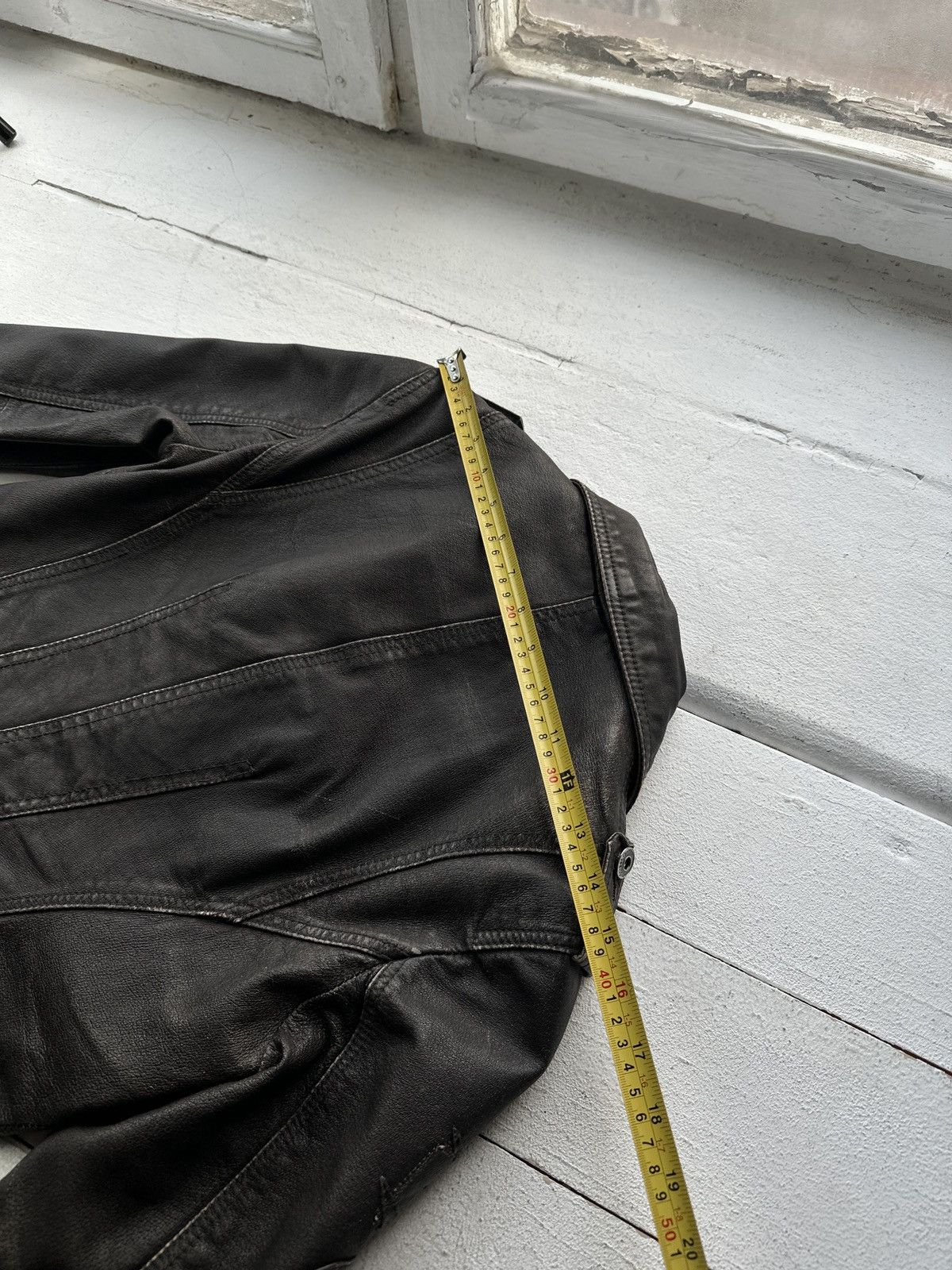 Other 🚨Y2K RICK OWENS TYPE DIRTY SLIM FIT ZIP LEATHER JACKET Size M / US 6-8 / IT 42-44 - 16 Thumbnail