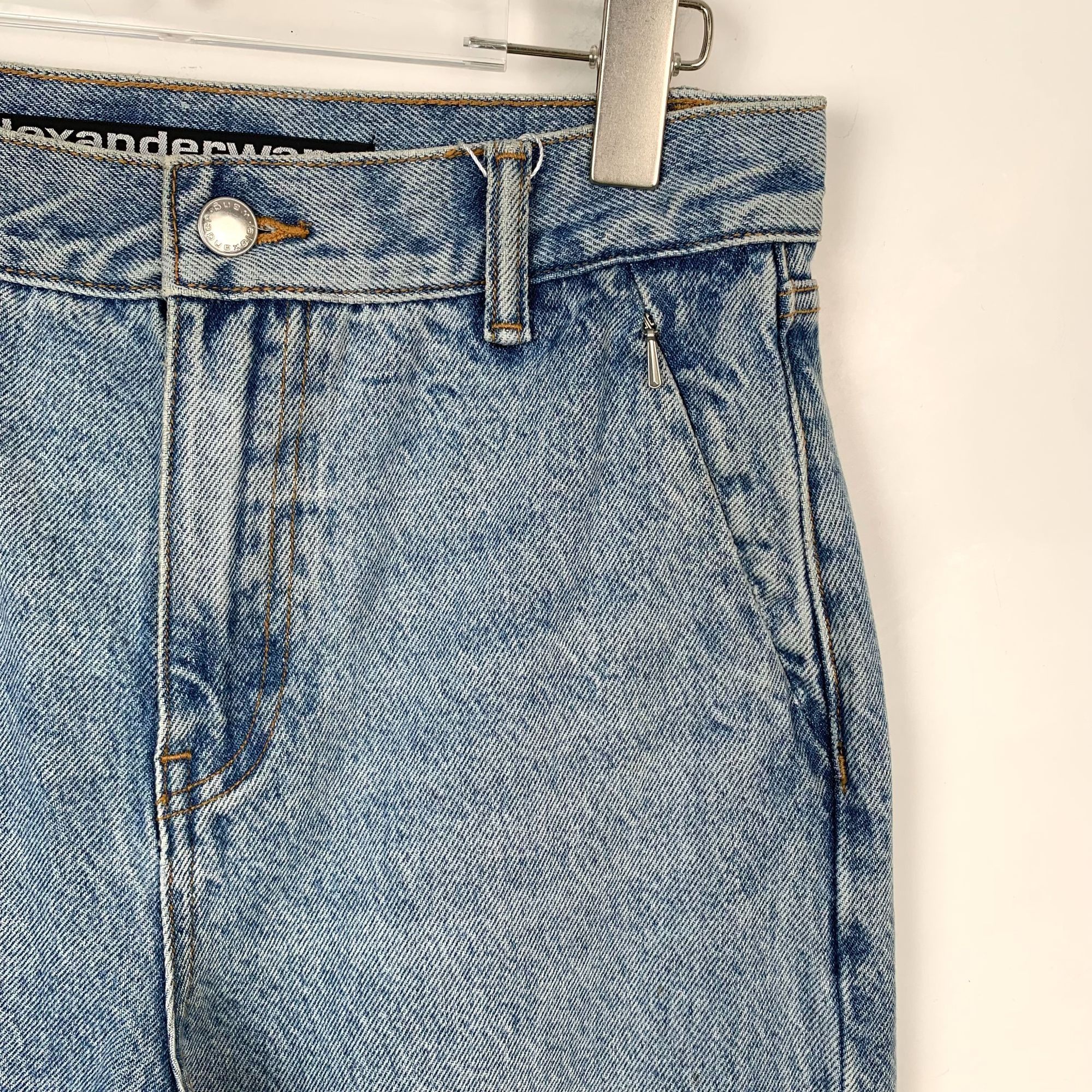 Alexander Wang Alexander Wang Blue Cotton Wide Leg Jeans Size 26 Size 26" / US 2 / IT 38 - 7 Thumbnail