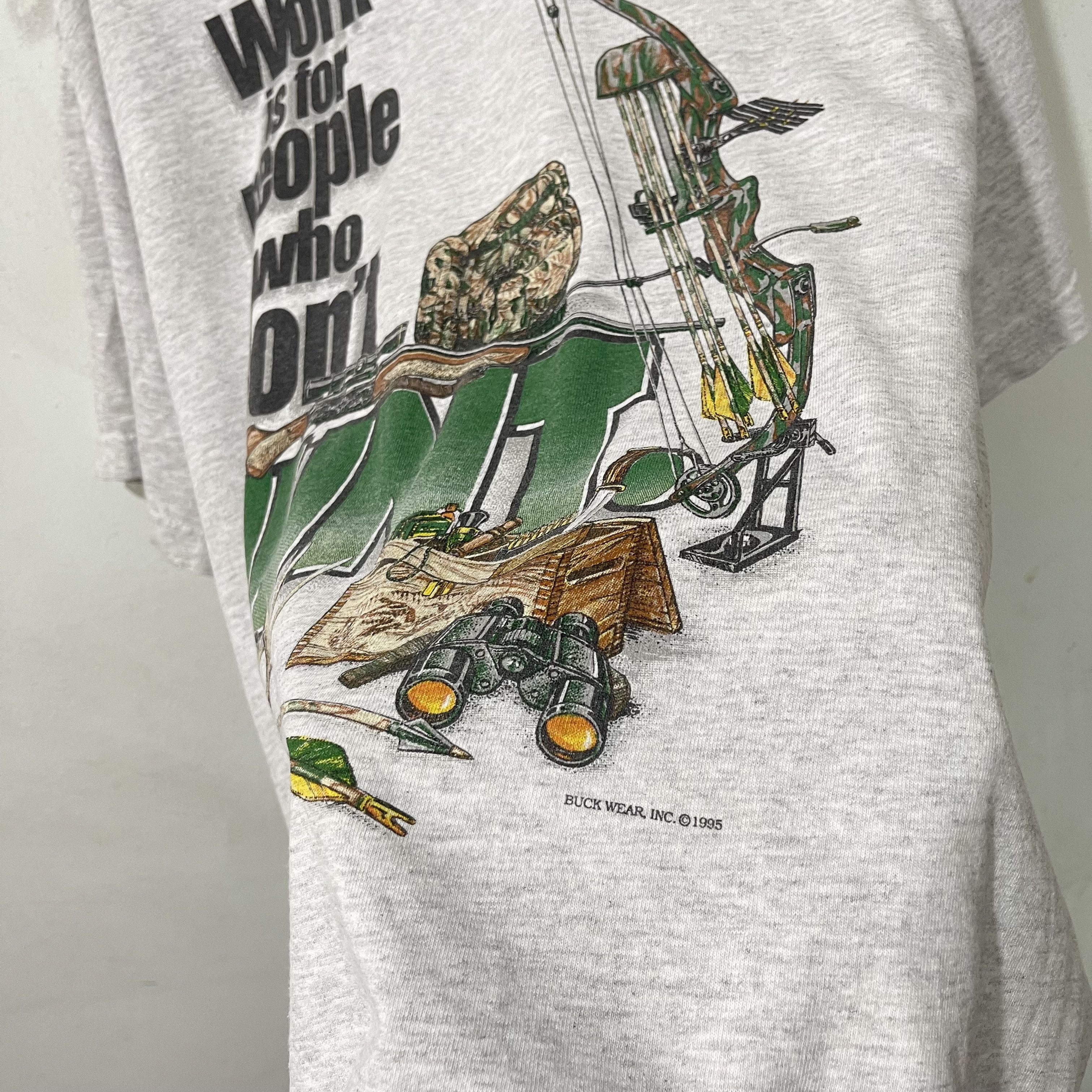 Vintage Vintage 90s Funny Outdoor Hunting T-Shirt Size US L / EU 52-54 / 3 - 3 Thumbnail