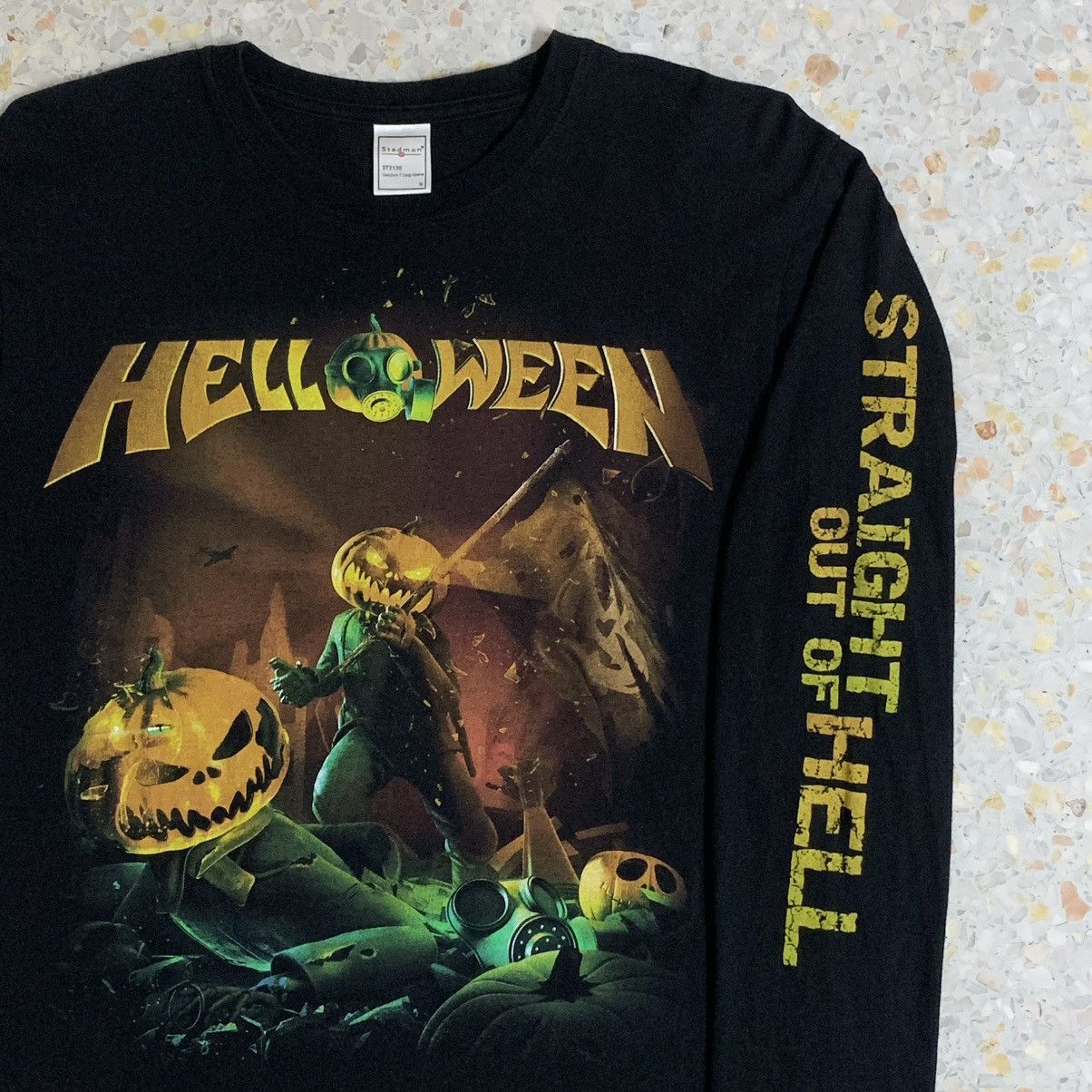Band Tees Helloween – Straight Out of Hell Long Sleeve EU Tour 2013 Size US L / EU 52-54 / 3 - 4 Thumbnail
