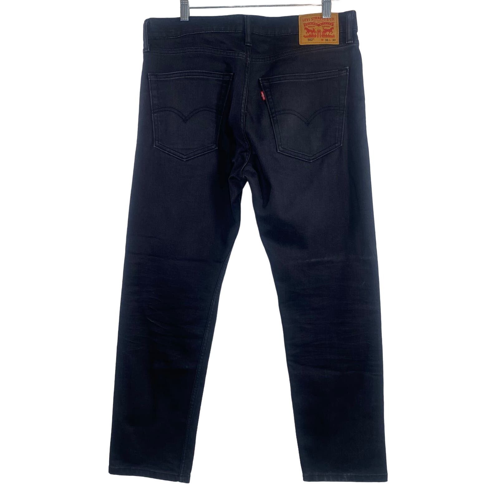 Levi's LEVI’S® 502™ REGULAR TAPER FIT STRETCH JEANS BLACK 36 x 30 Size US 36 / EU 52 - 7 Thumbnail