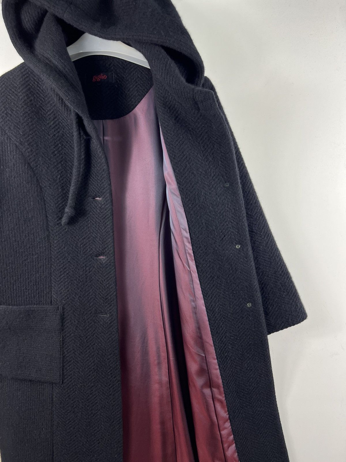 Other 🔥 black Wool Knit Giglio hoodie Long Coat Size S / US 4 / IT 40 - 7 Thumbnail