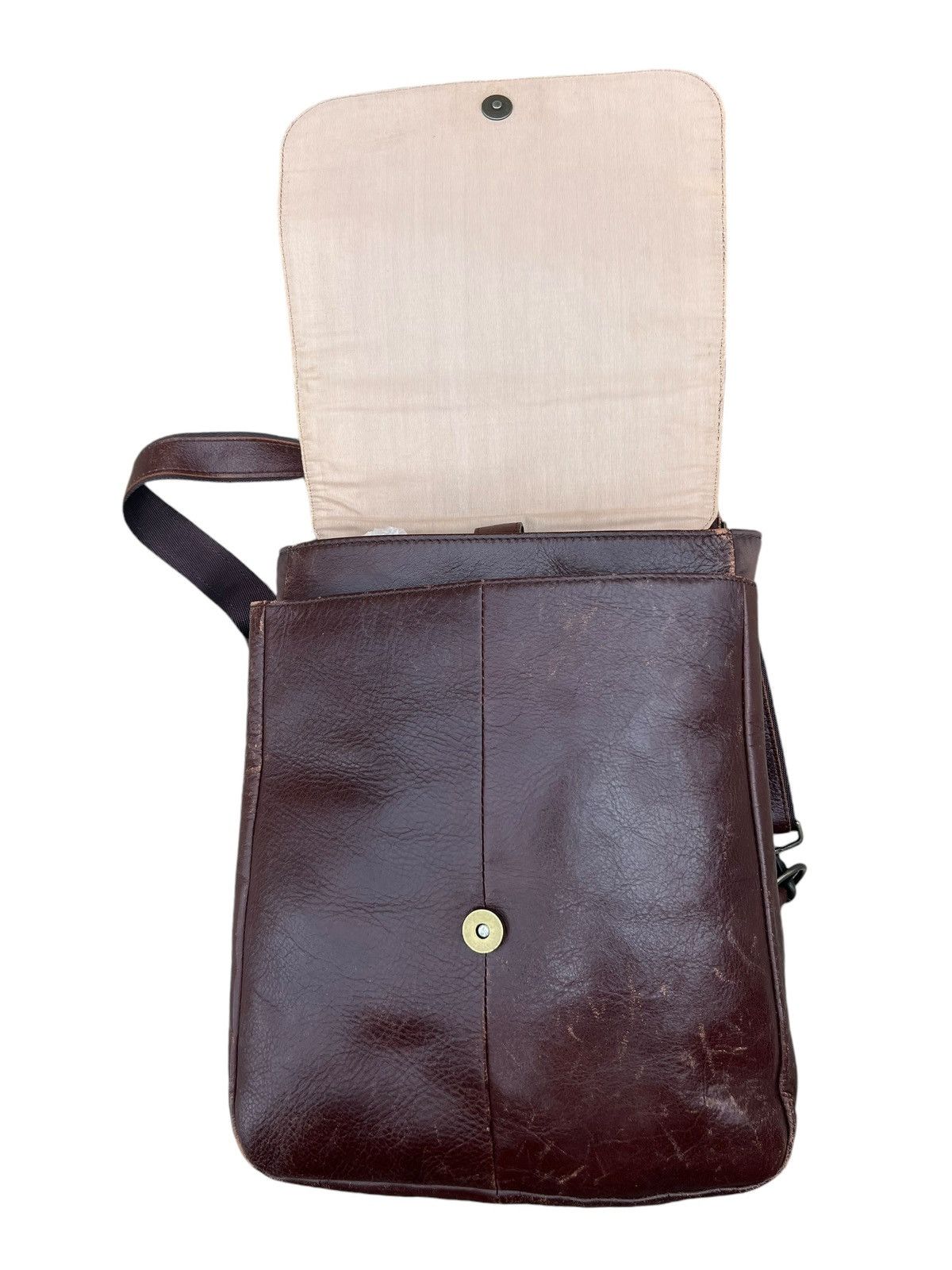 Leather Vintage HW Design Japan Hybrid Nylon Patina Leather Backpack Size ONE SIZE - 19 Thumbnail