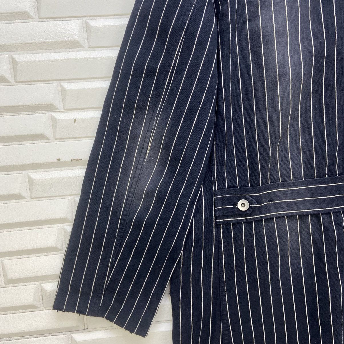 Japanese Brand Japanese Brand Thanx God Stripes Distressed Denim Jacket Size US S / EU 44-46 / 1 - 18 Thumbnail