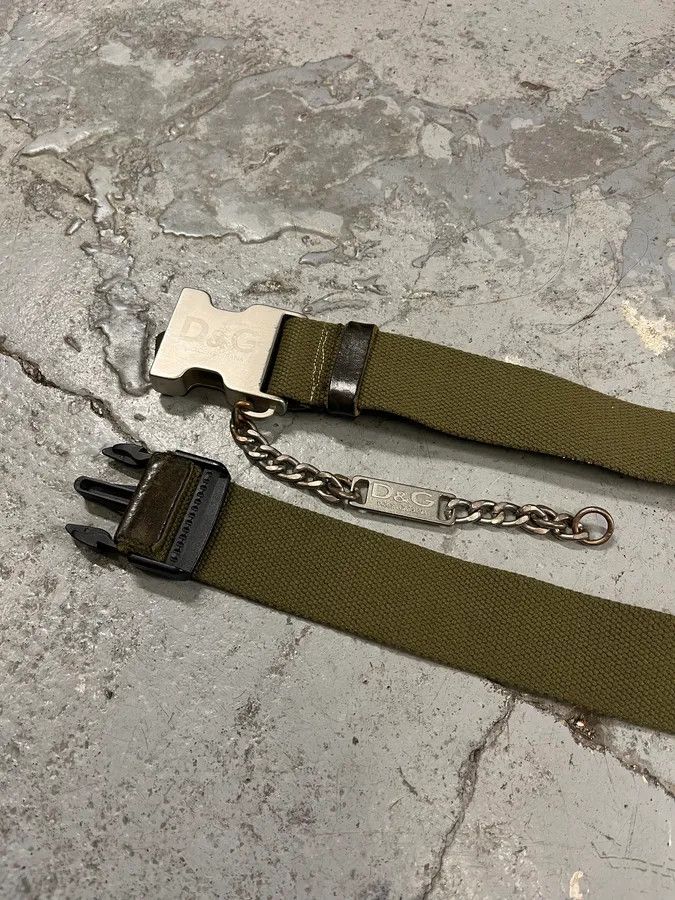 Designer × Dolce & Gabbana × Vintage SS2003 Dolce & Gabbana Olive Military Belt Size ONE SIZE - 3 Thumbnail