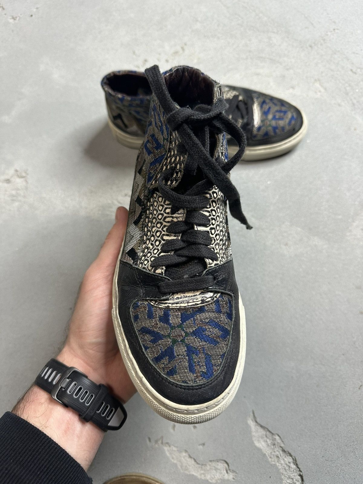 Dries Van Noten Dries Van Noten Canvas Printed Sneakers Size US 5.5 / EU 38 - 2 Thumbnail