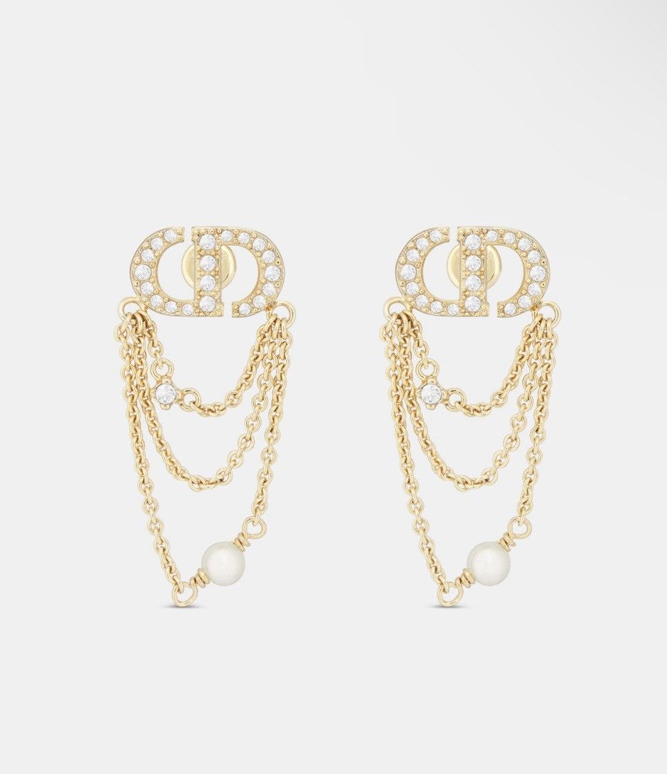 Dior Dior PETIT CD EARRINGS Gold-Finish Metal White Resin Pearl Size ONE SIZE - 3 Thumbnail