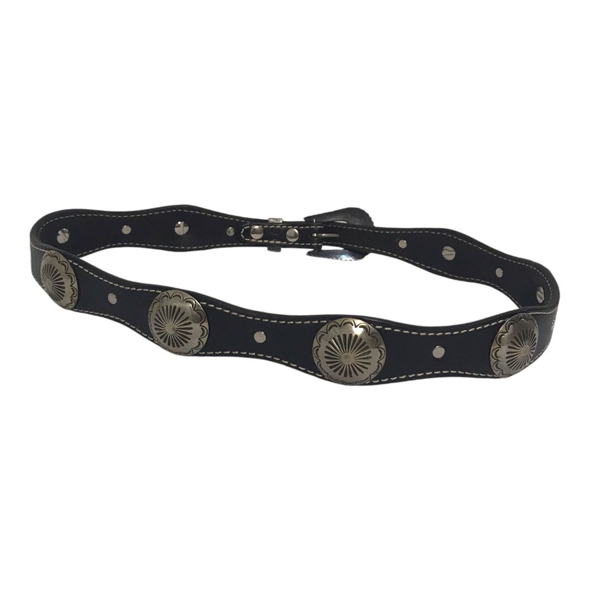 Cowboy Equipment × Vintage Leather Western Black Belt Size ONE SIZE - 3 Thumbnail