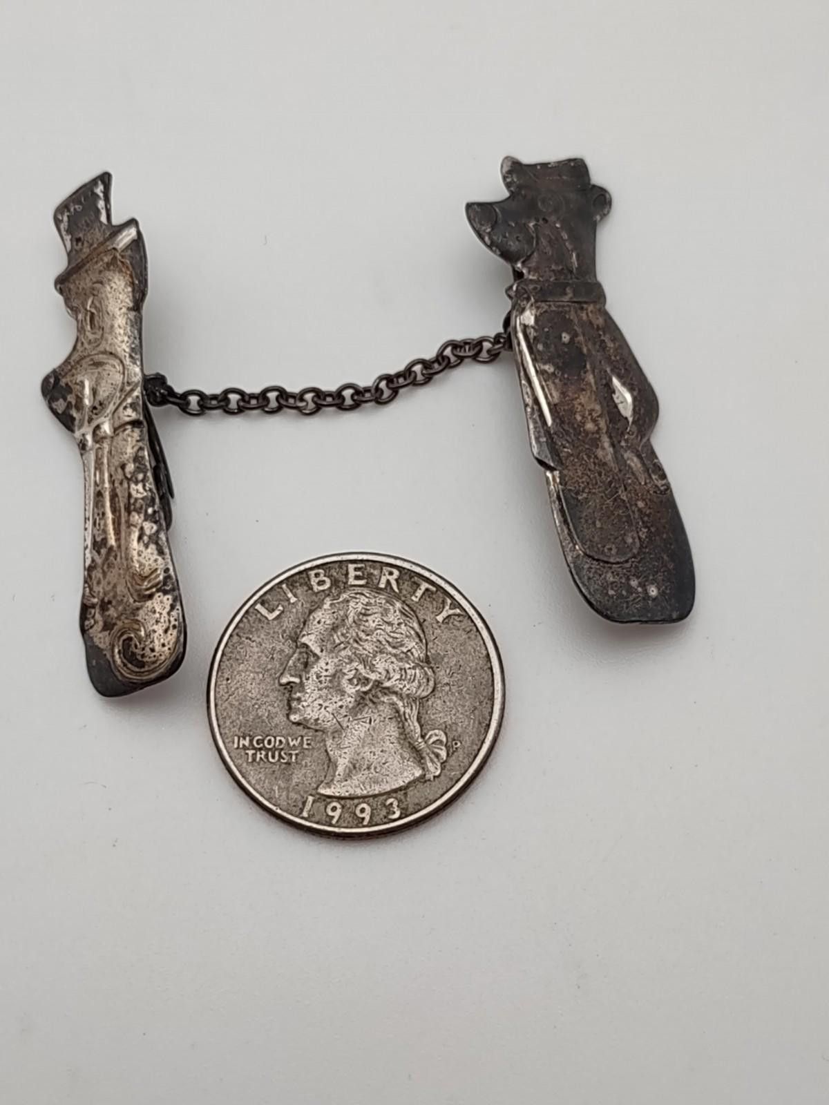 Other Vtg 1960s Yogi Bear & Boo Boo Sterling Sweater Clip Pins Size ONE SIZE - 4 Thumbnail