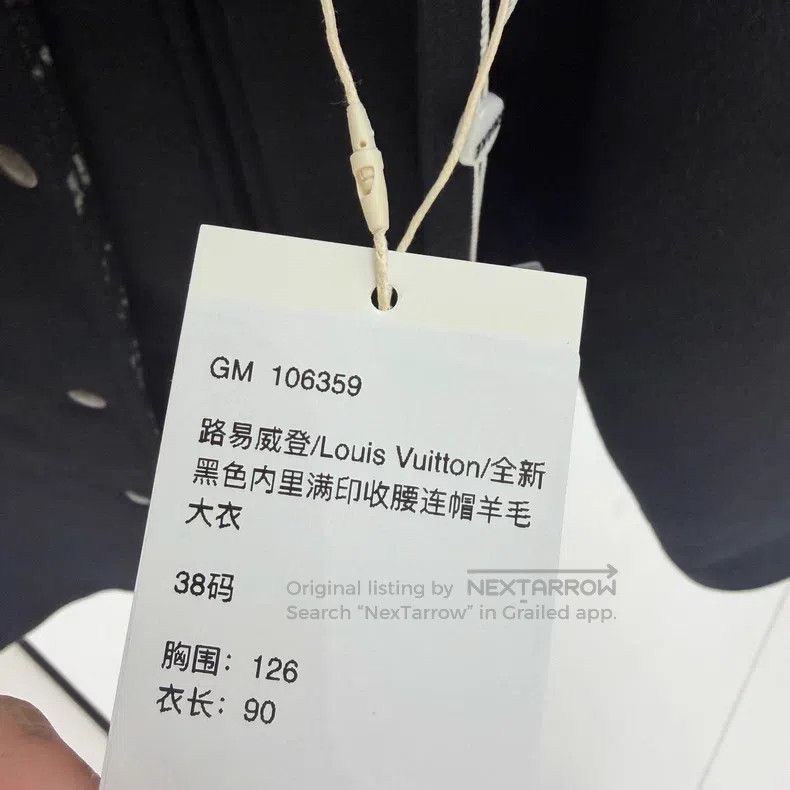 Louis Vuitton Louis Vuitton Black print full waist hooded wool coat Size XS / US 0-2 / IT 36-38 - 6 Thumbnail