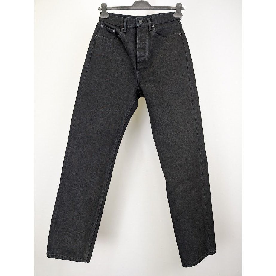 Balenciaga o1rshd1 Japanese Heavy Denim Pants in Pitch Black Size US 31 - 2 Thumbnail