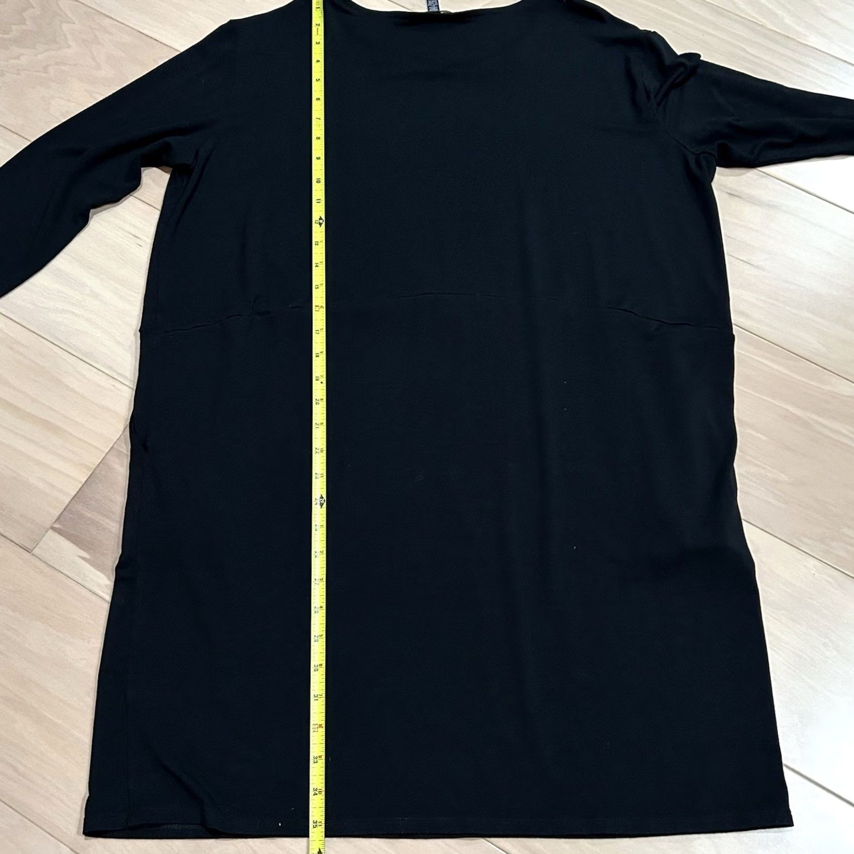 Eileen Fisher Eileen Fisher Dress Viscose Jersey Long Sleeve Womens Large A-Line Black Midi Solid Logo Size L / US 10 / IT 46 - 6 Thumbnail