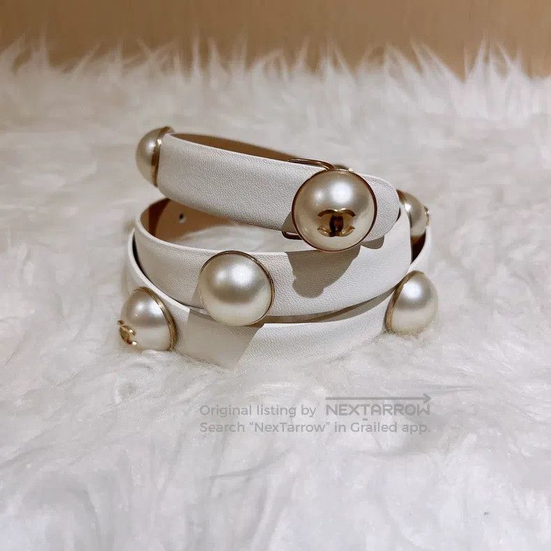 Chanel Chanel White large pearl belt Size ONE SIZE - 1 Thumbnail
