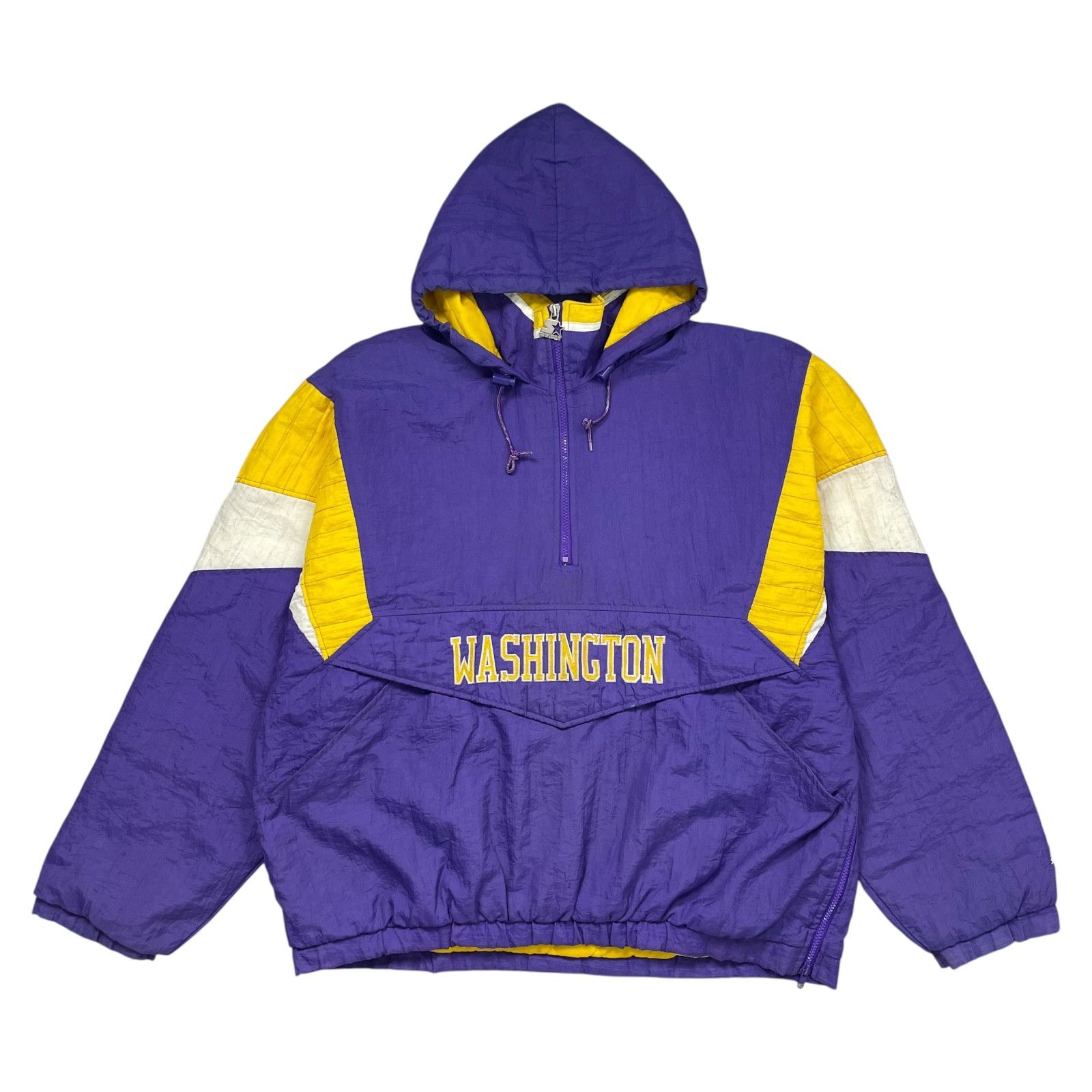 NCAA VTG 90s WASHINGTON HUSKIES STARTER PULLOVER PUFFER JACKET Size US XL / EU 56 / 4 - 2 Thumbnail