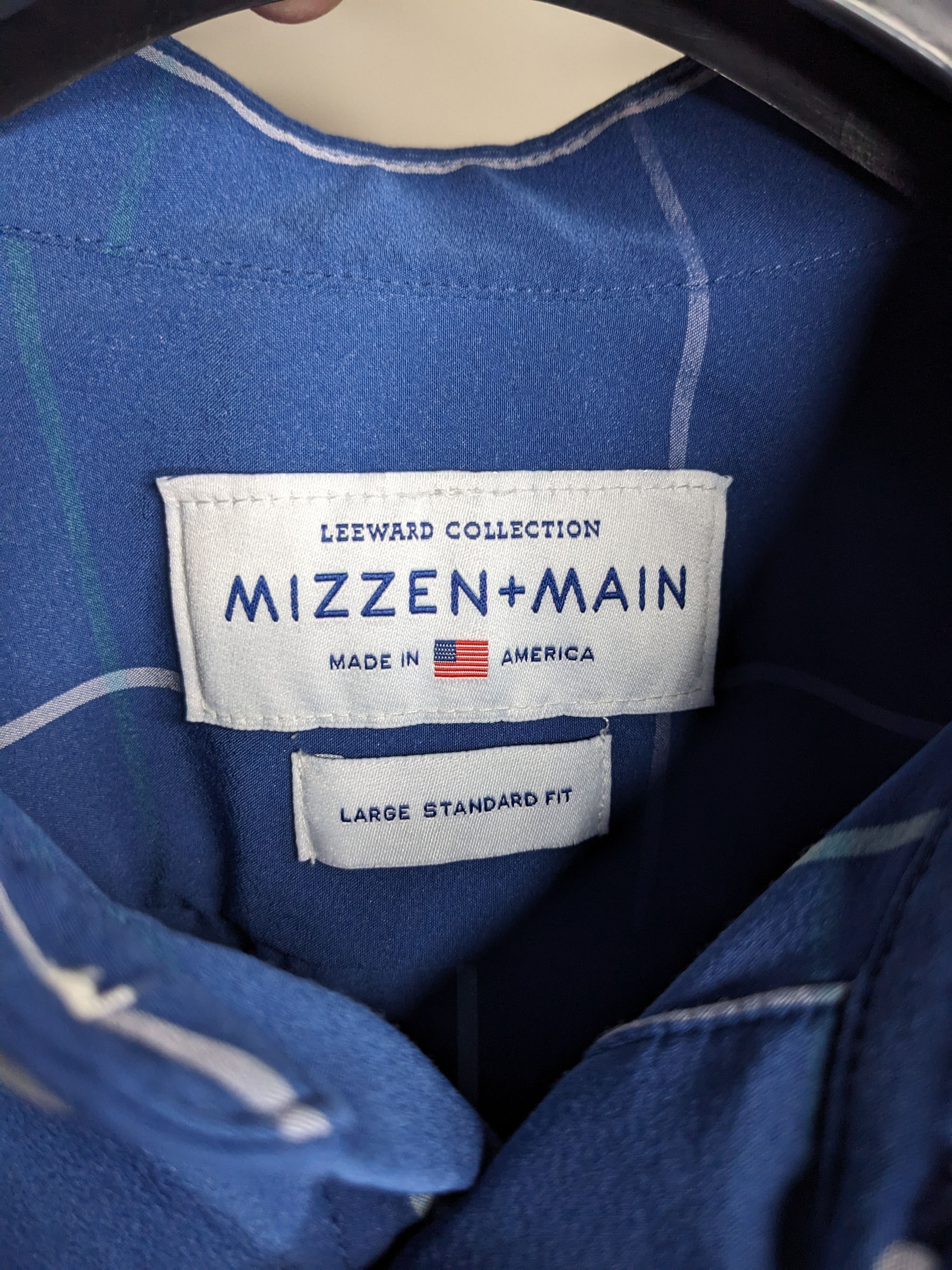 Mizzen+Main Mizzen Main Leeward Windowpane Plaid Shirt Large Made USA Size US L / EU 52-54 / 3 - 12 Thumbnail