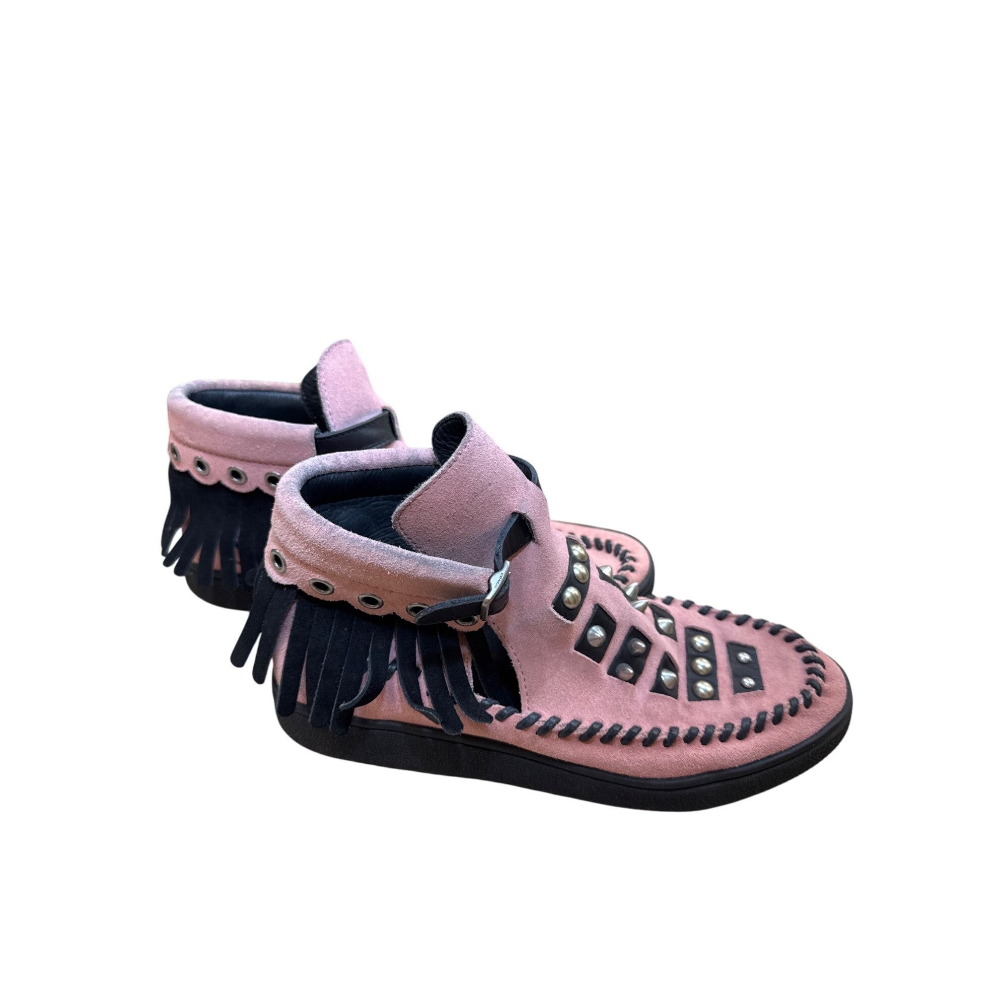 Coach Coach Roccasin Womens Black Leather Studded Moccasin Ankle B Size US 6.5 / IT 36.5 - 4 Thumbnail