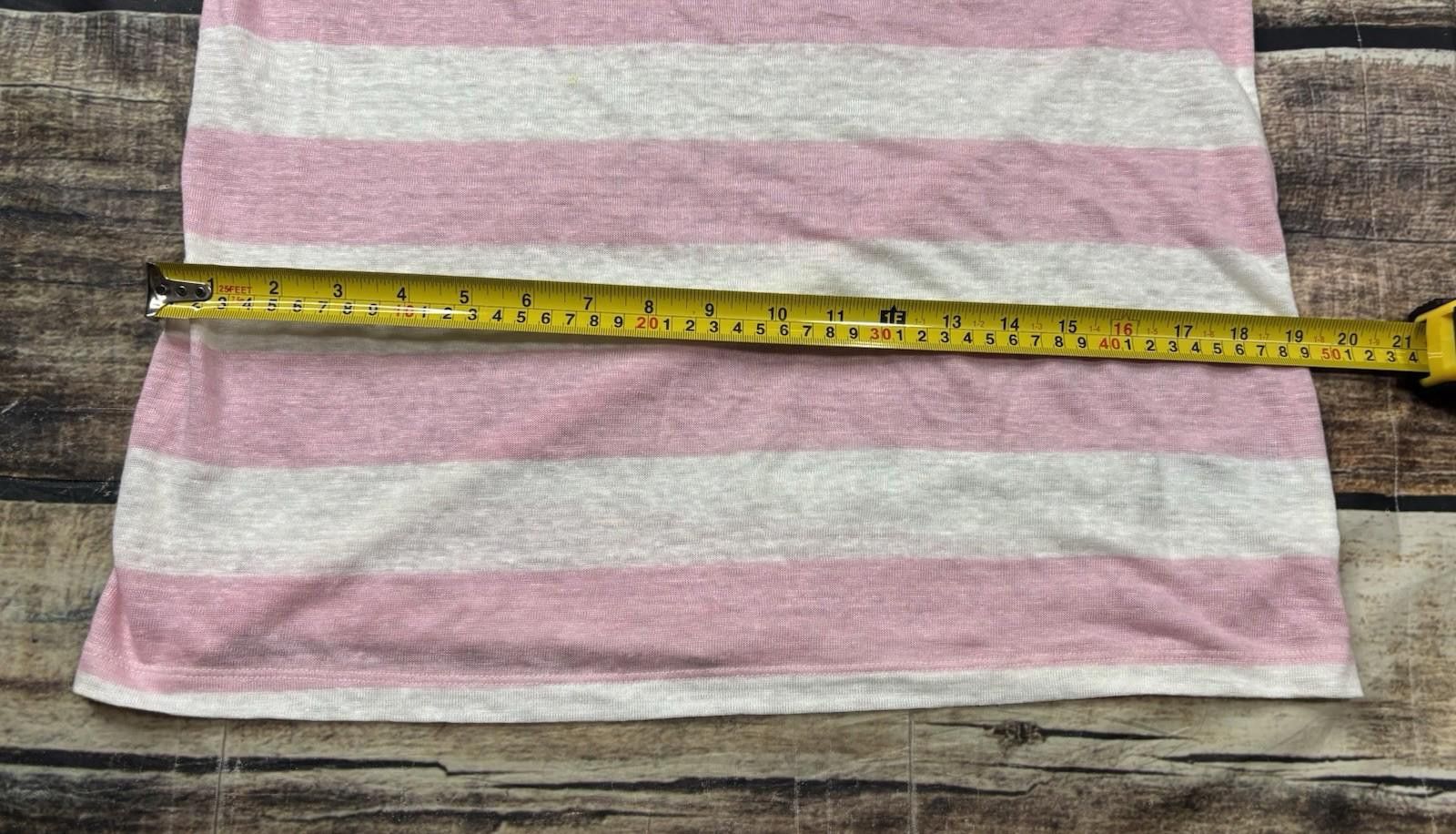 J.Crew J Crew Linen Tee Womens Small Top Pink White Striped Cuffed Size S / US 4 / IT 40 - 10 Thumbnail