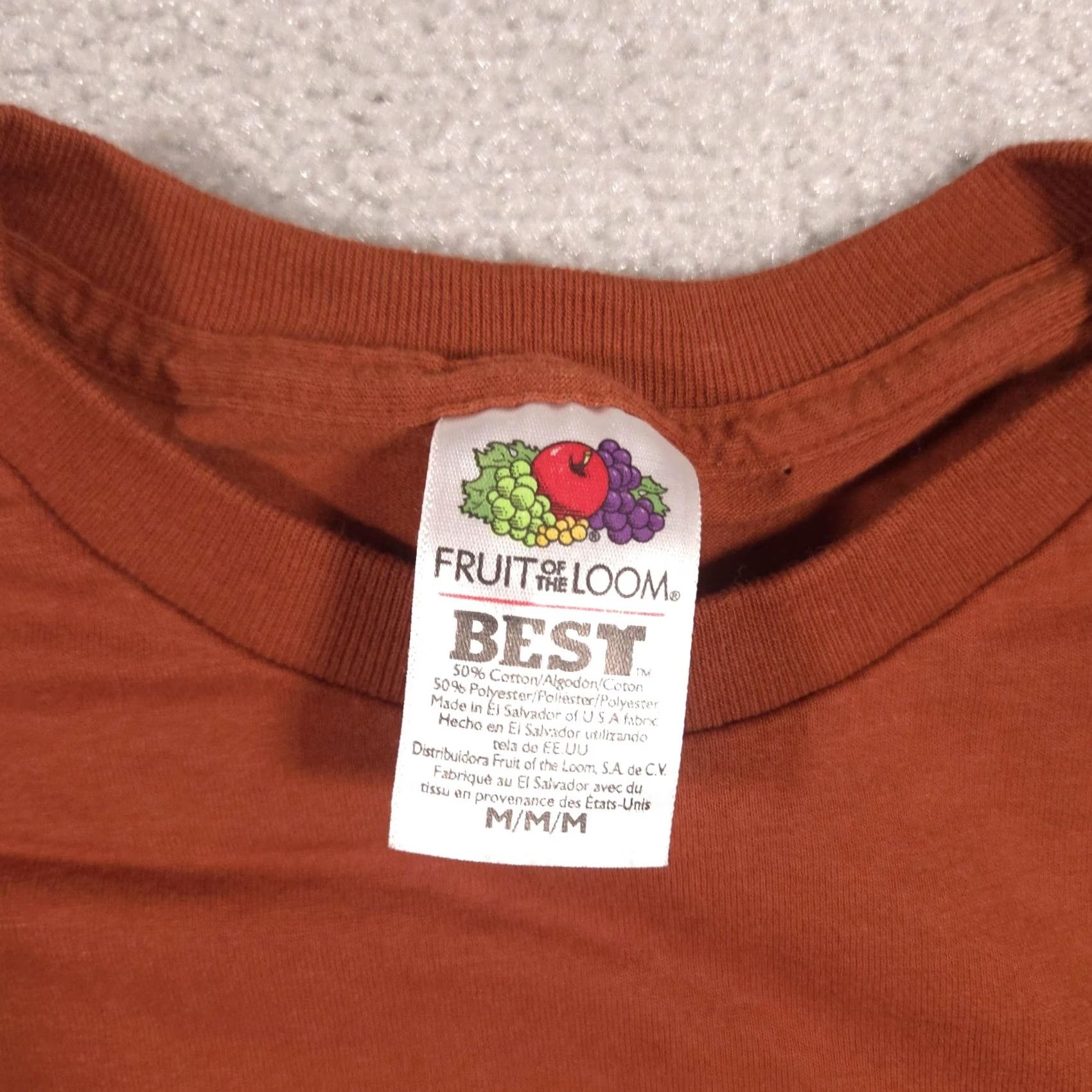 Fruit Of The Loom Fruit Of The Loom Shirt Mens Medium Orange Basic Solid Tee Crewneck Casual Size US M / EU 48-50 / 2 - 4 Thumbnail