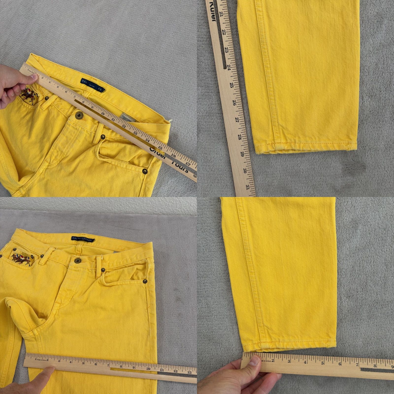 Ralph Lauren Ralph Lauren Thompson 650 Jeans Yellow Women 29 Regular Straight Embroidered 3 Horsemen Denim Cotton Pockets Zip Button Modern Vintage? Size 27" / US 4 / IT 40 - 8 Thumbnail