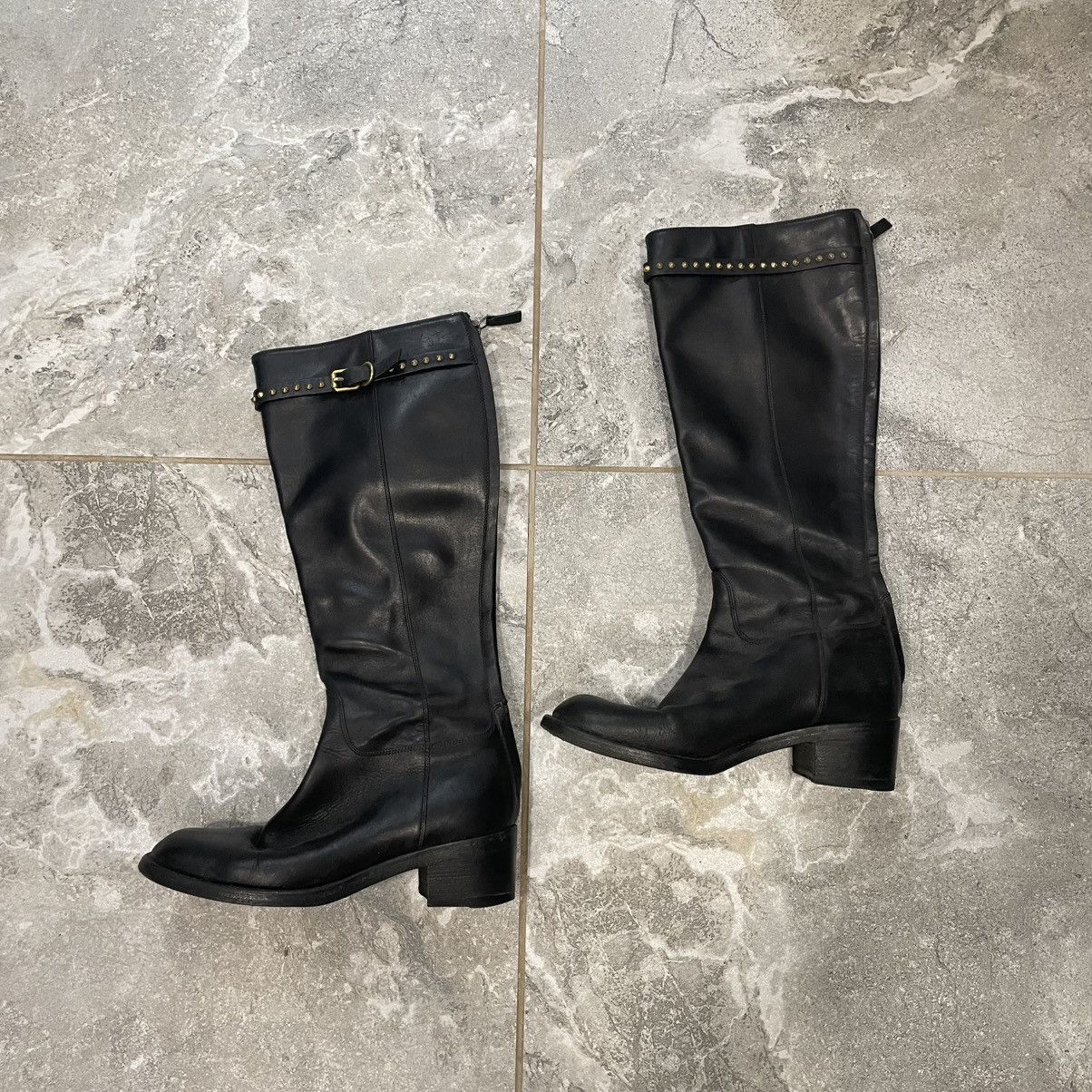 Gucci shoes Leather Horsebit Riding Boots heels platform old