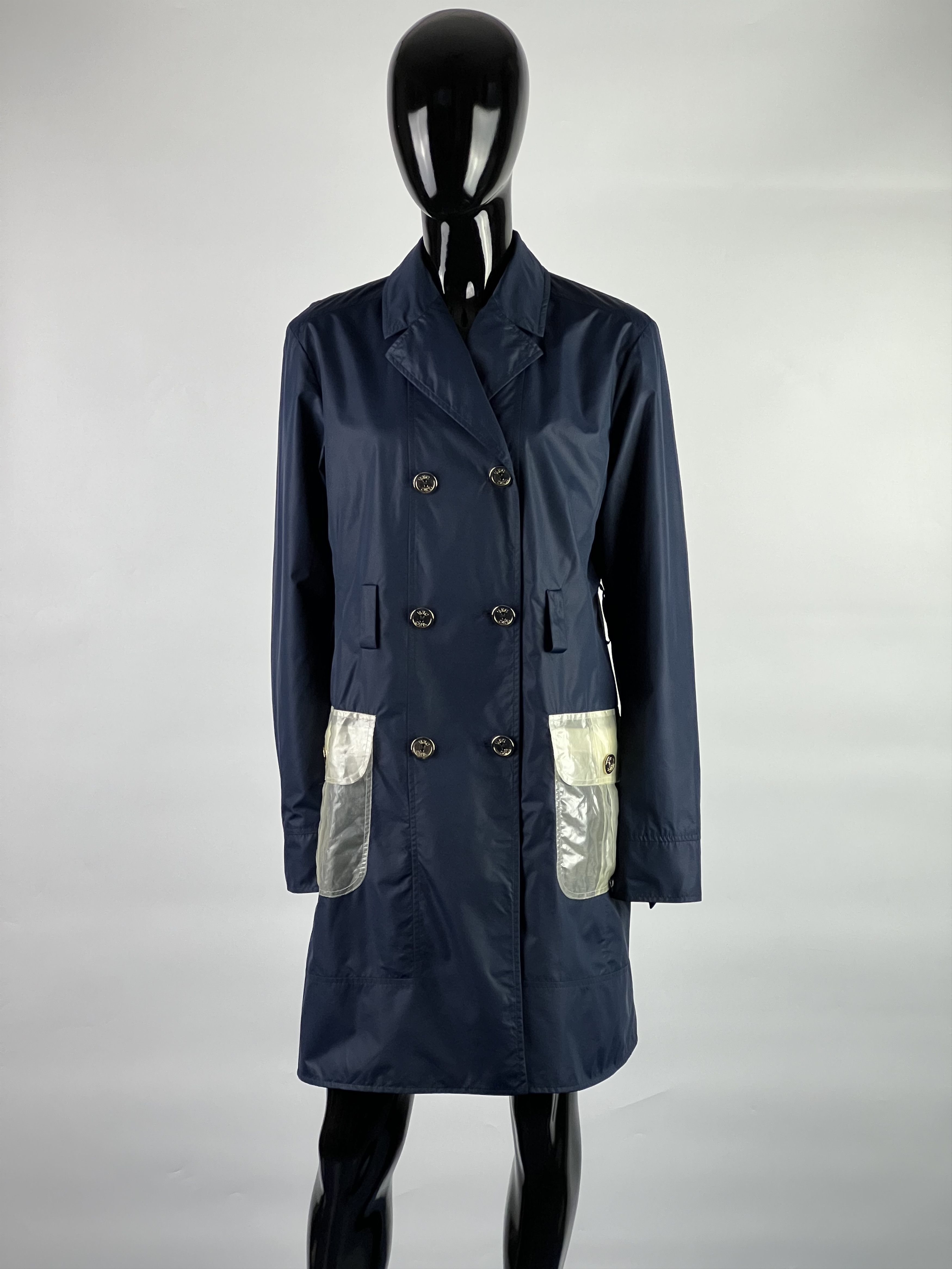 Versace Versace Women's Navy Blue Nylon Trench Coat Size M / US 6-8 / IT 42-44 - 1 Thumbnail